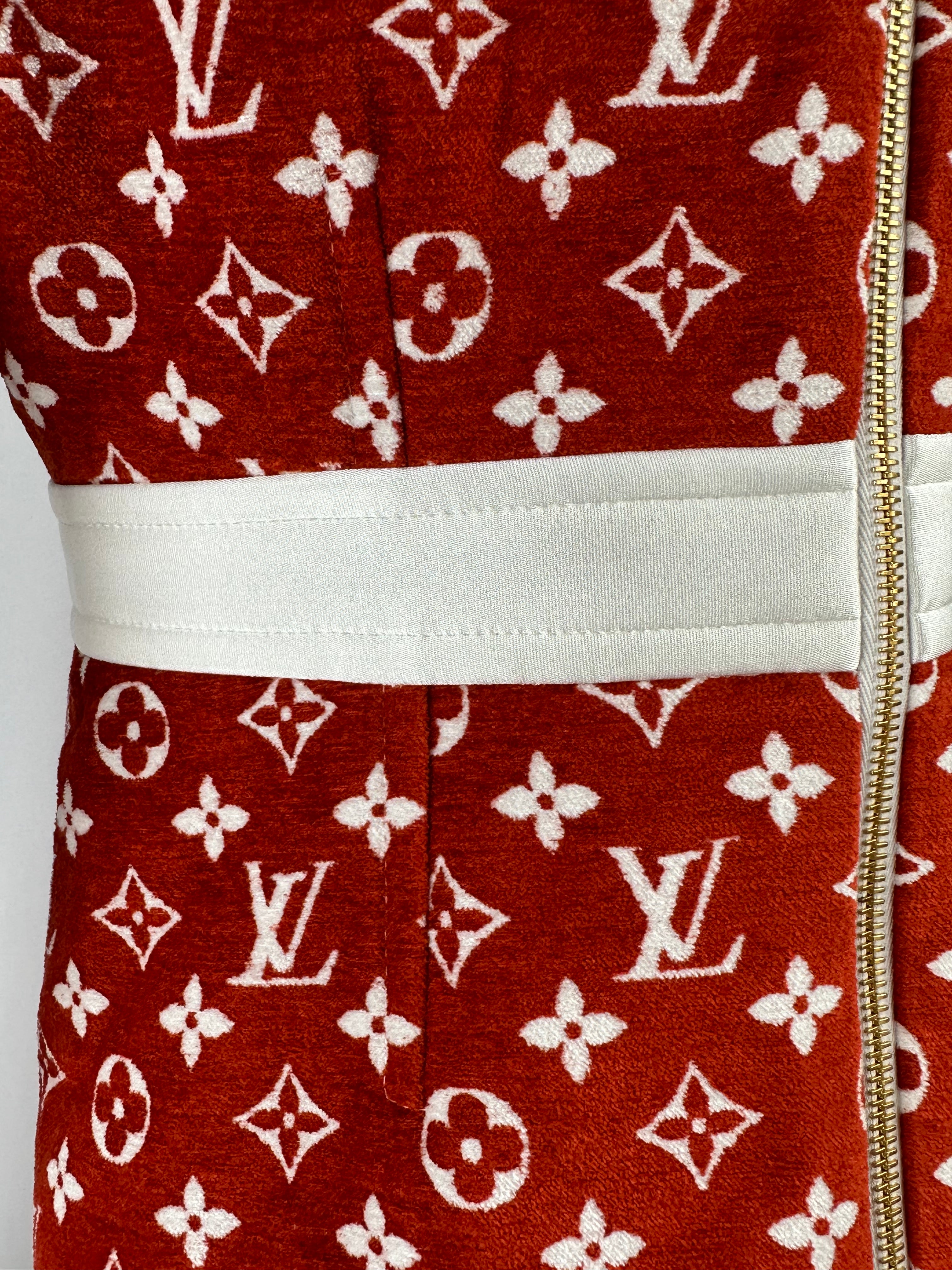 Louis Vuitton orange Towelling Monogram top - size 38 FR