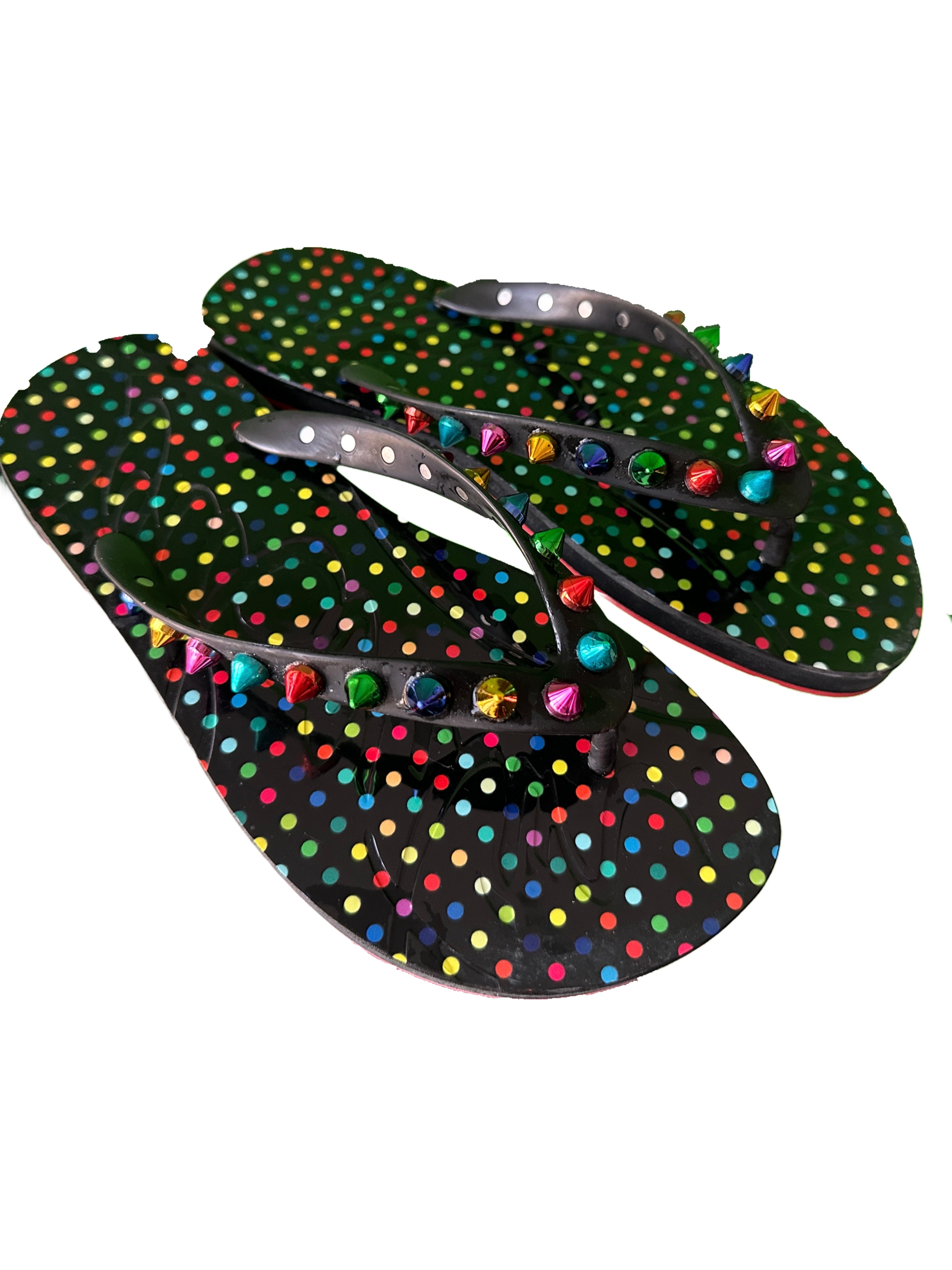 Louboutin flip spikes thong sandals - size 37