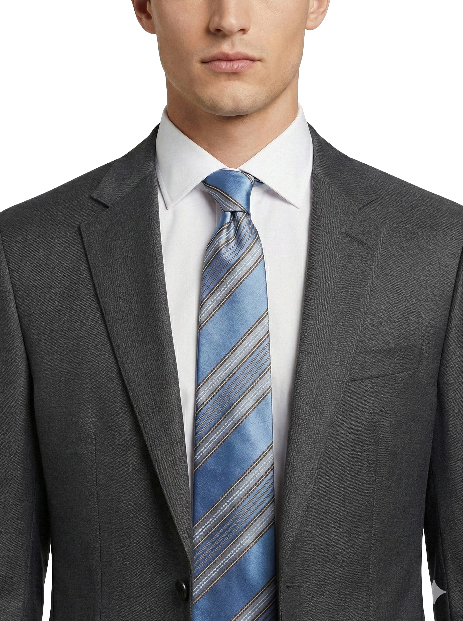 Ermenegildo Zegna silk tie (light blue & brown stripes)