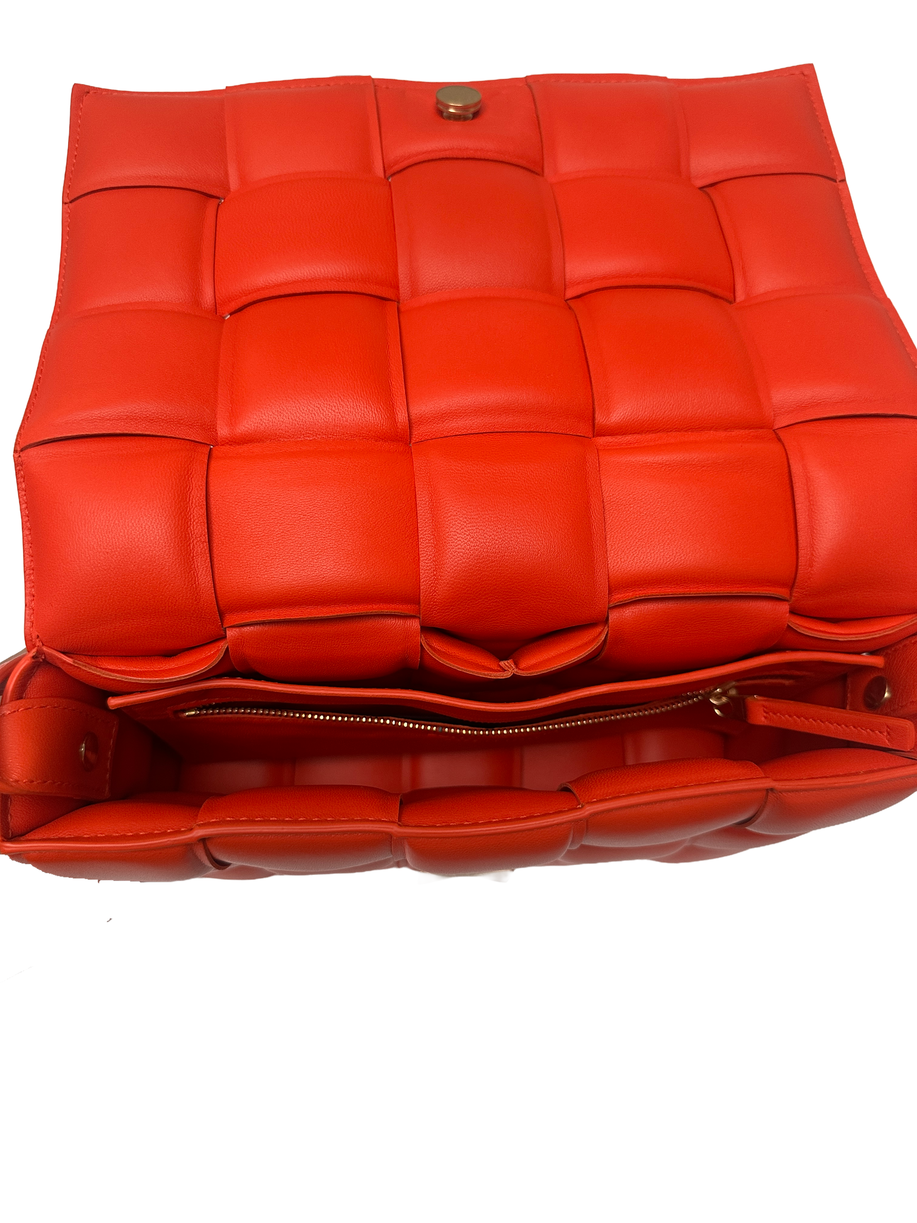 Bottega Veneta padded cassette bag orange leather