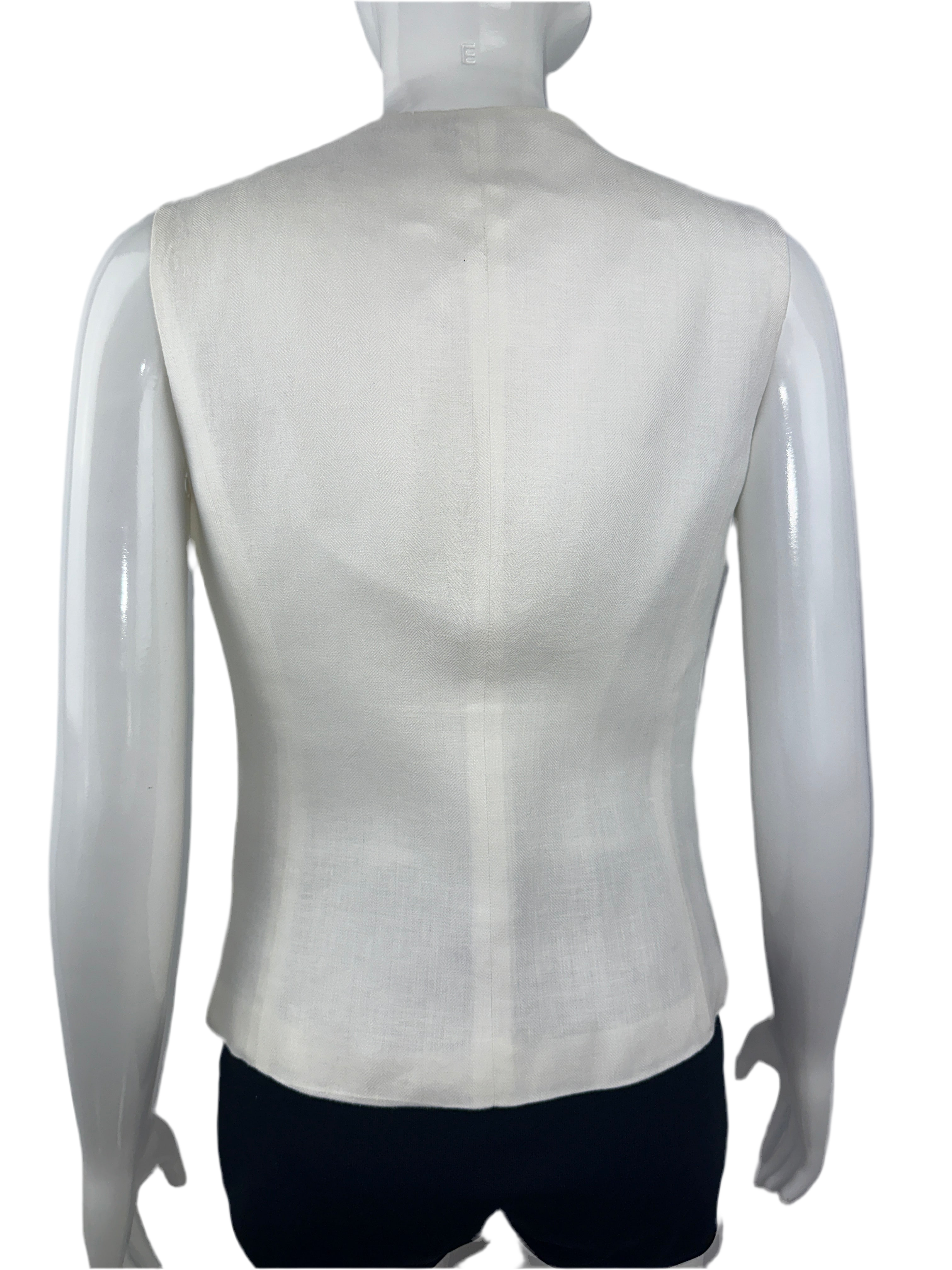 100% Capri white suit vest - size 34