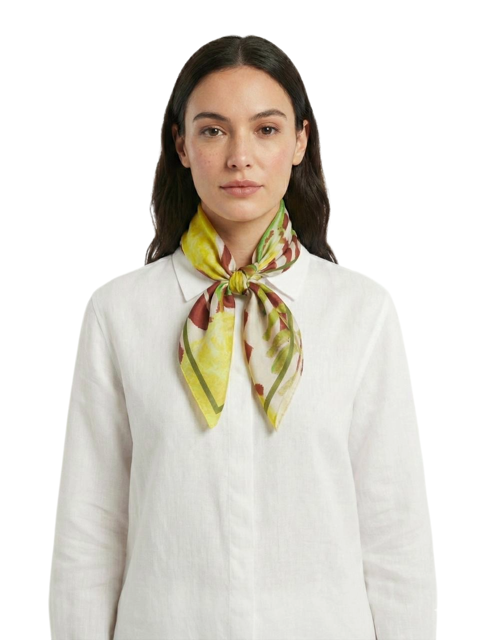 100% silk botanical printed square