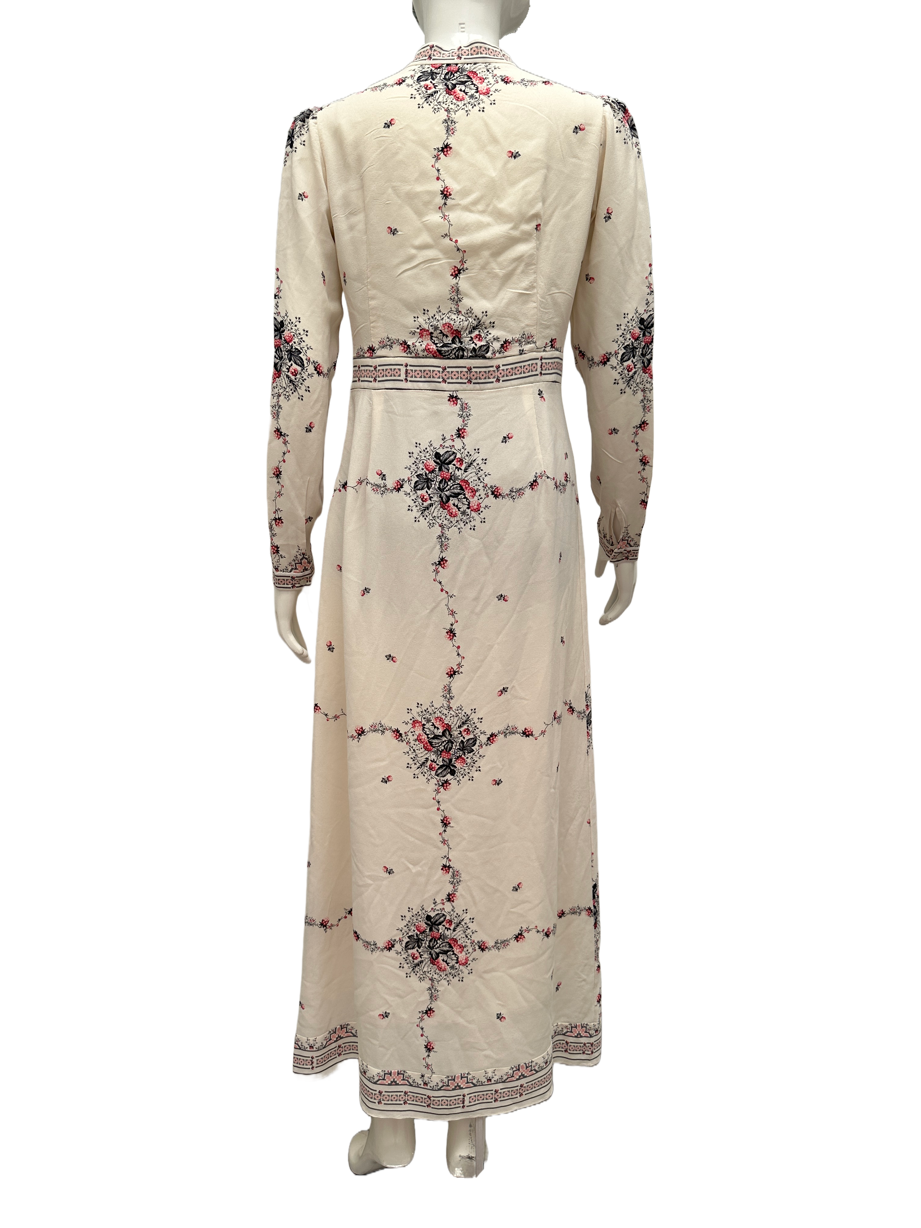 Vilshenko off-white dress with pink and grey motif - size 40
