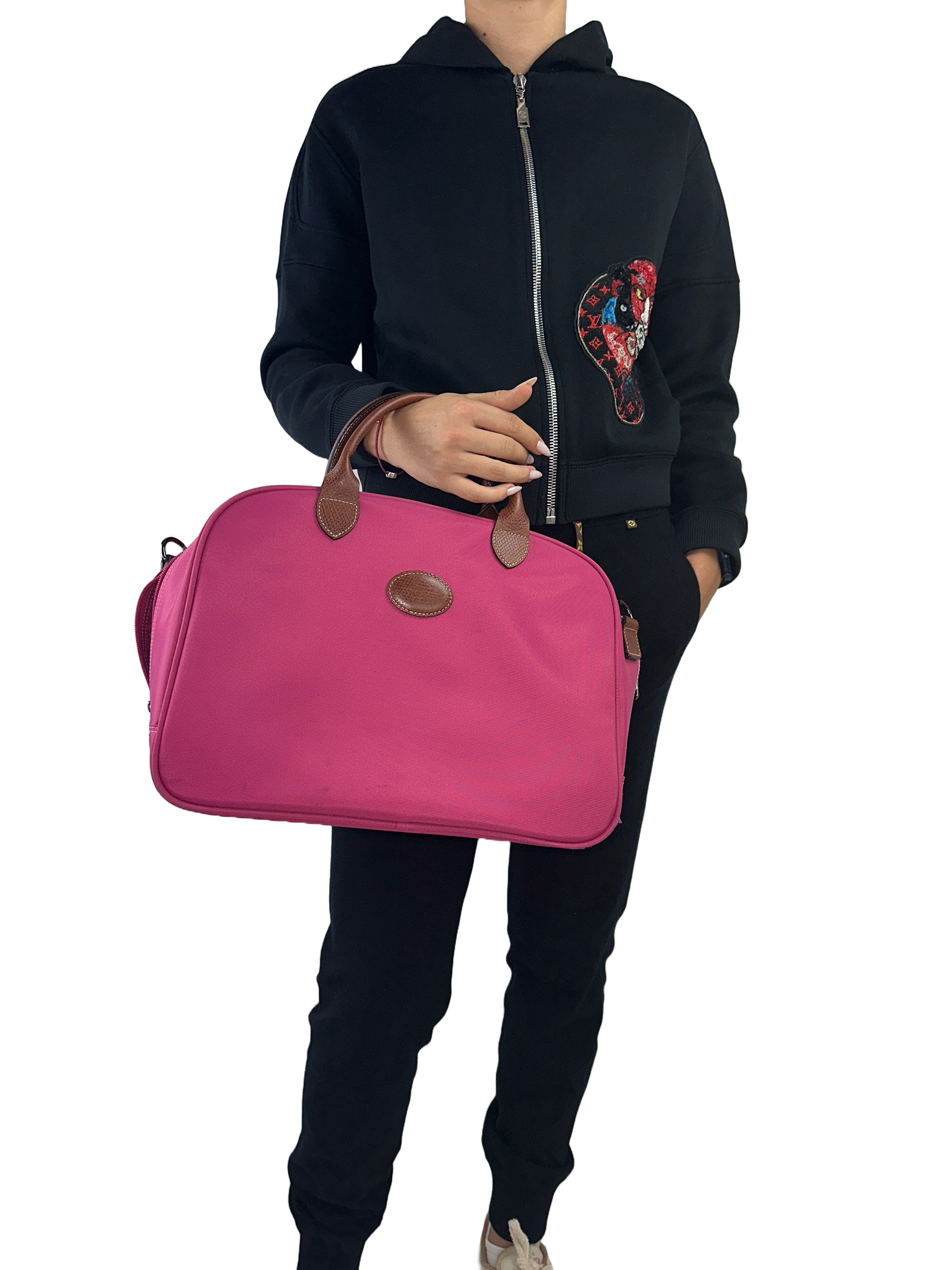 Longchamp Le pliage Tote Bag 1948 Nylon travel Weekenders Duffel Handbag pink