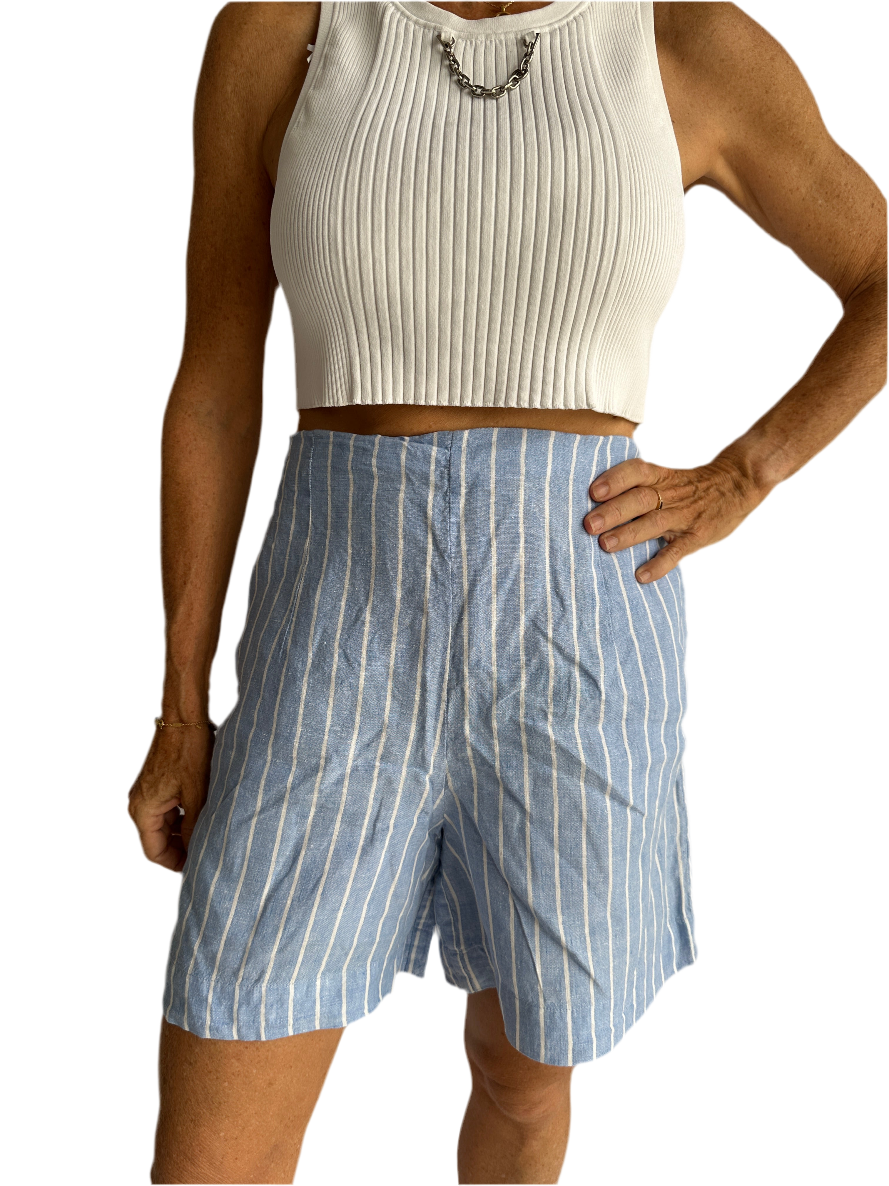 Zyga blue and white striped shorts - size 38