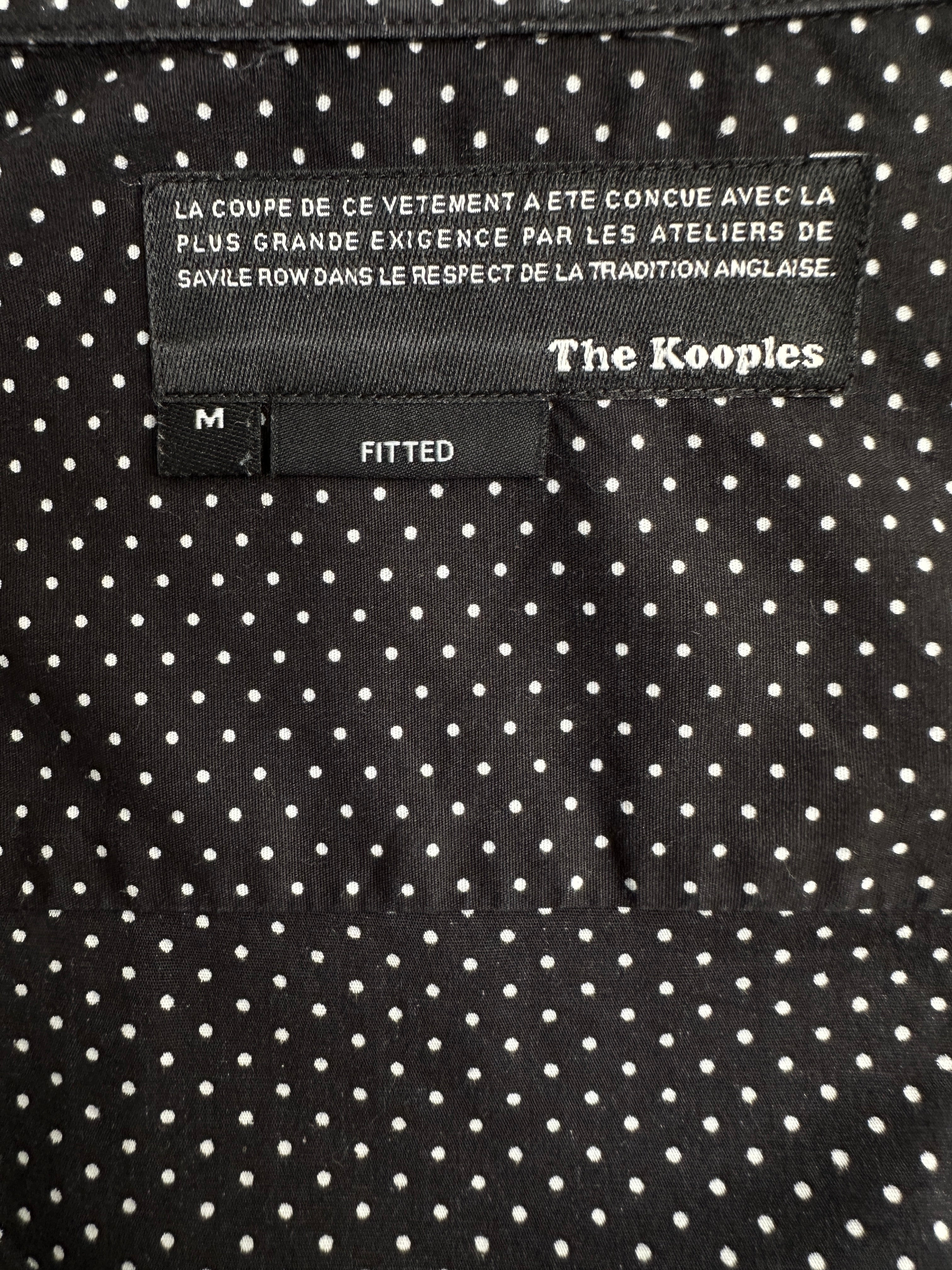 The Kooples black polka dot shirt with leather collar - size M
