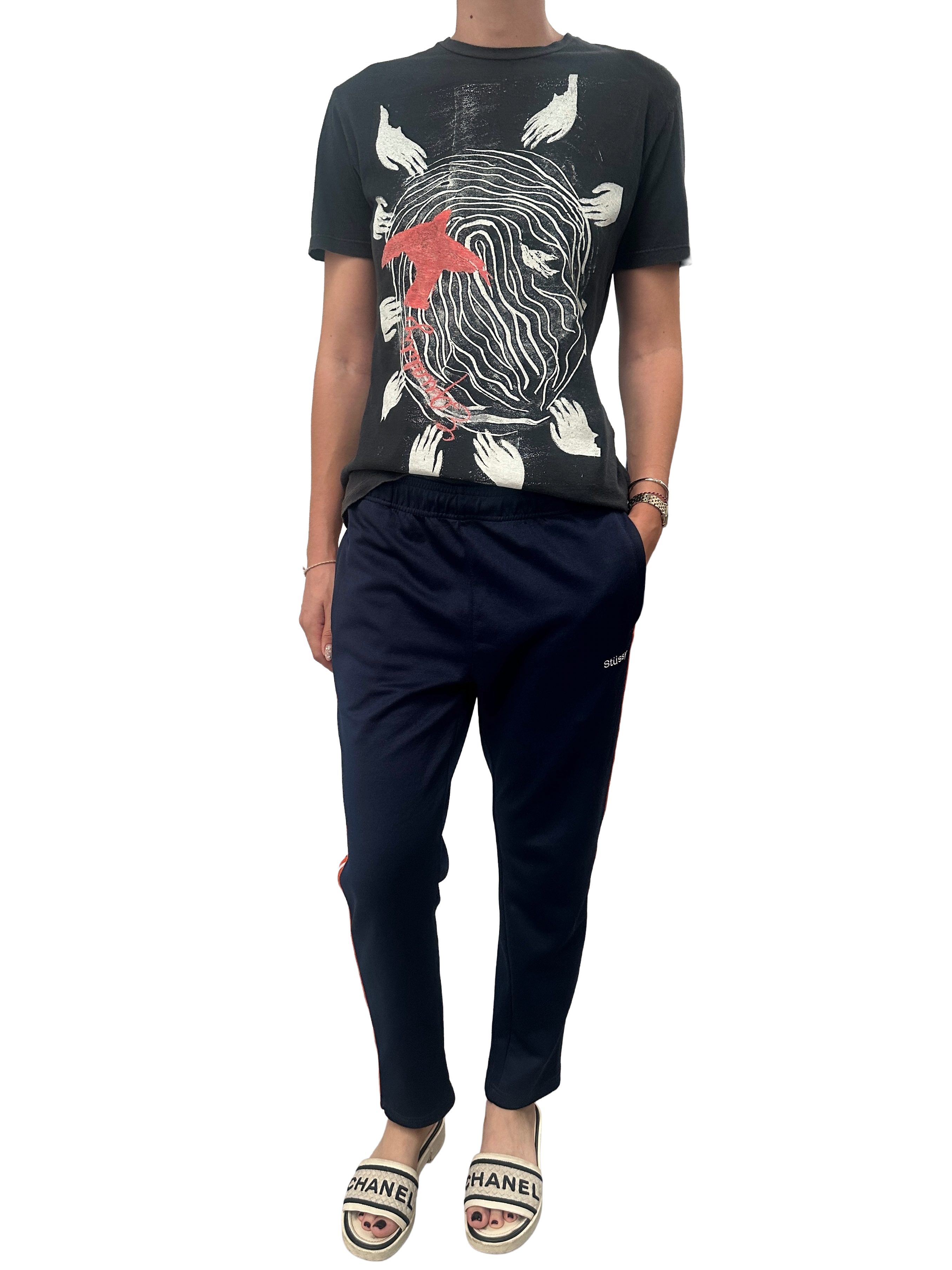 Stussy track pants navy - size S