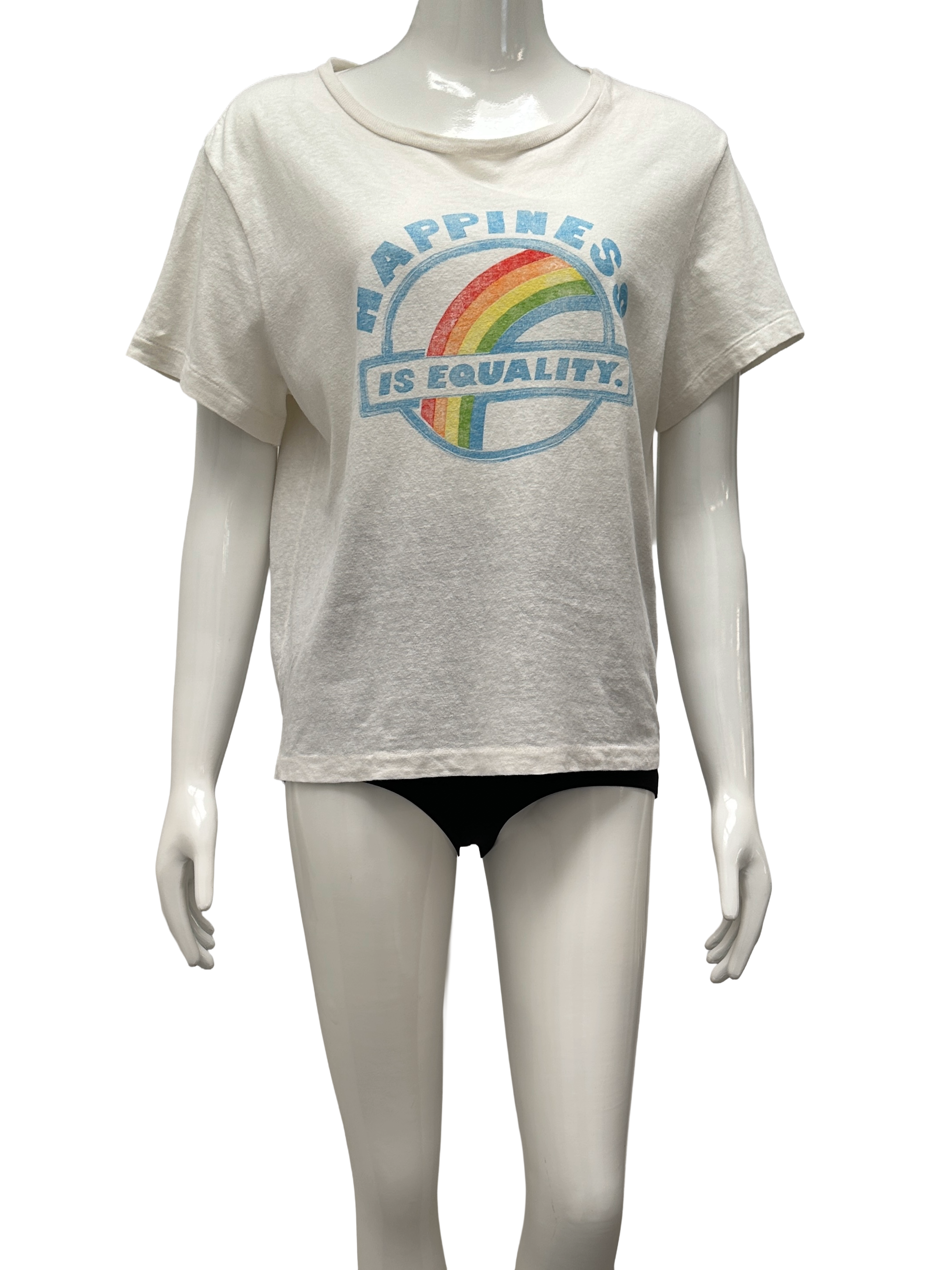 Re/Done white "Happiness is equality" - size 38