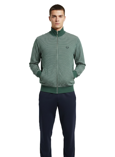 Fred Perry green stiped zip sweatshirt - size XL