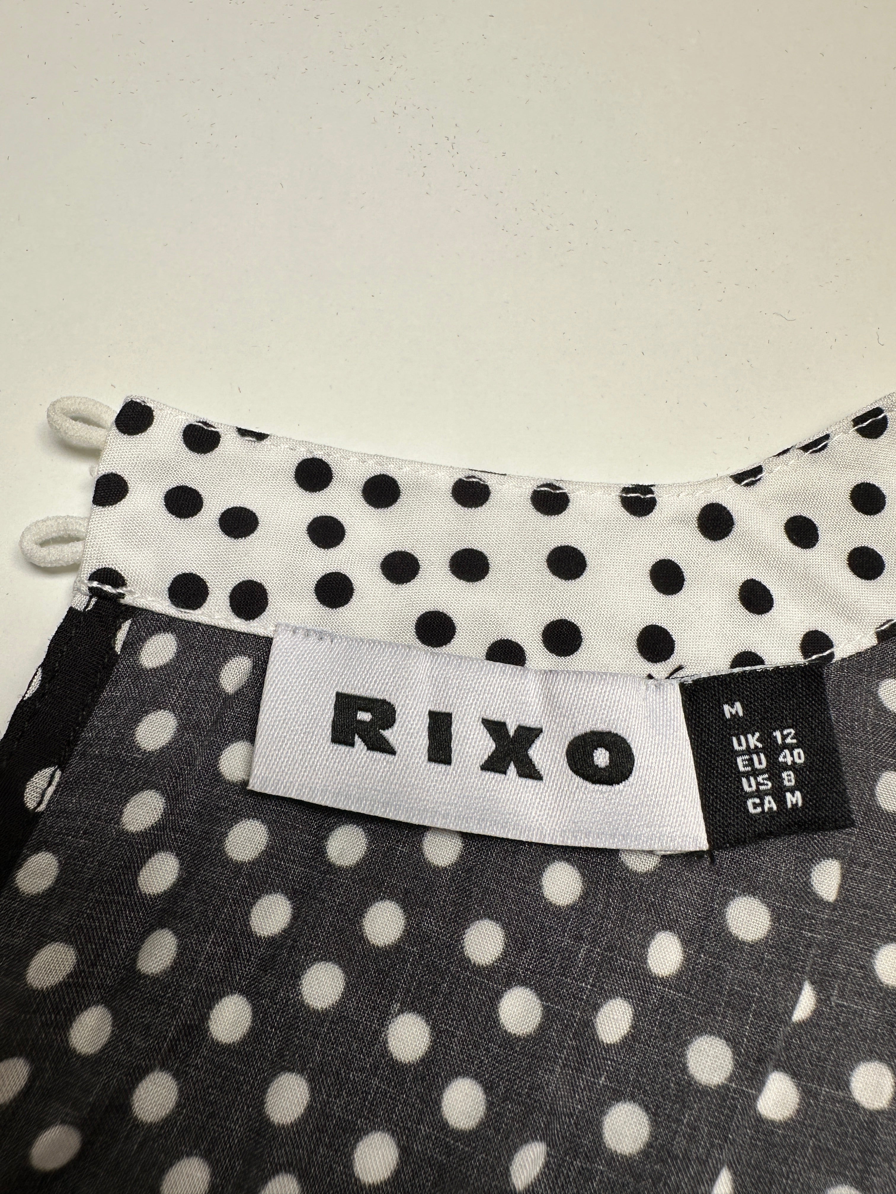 Rixo polka dot and leopard print dress - size 40