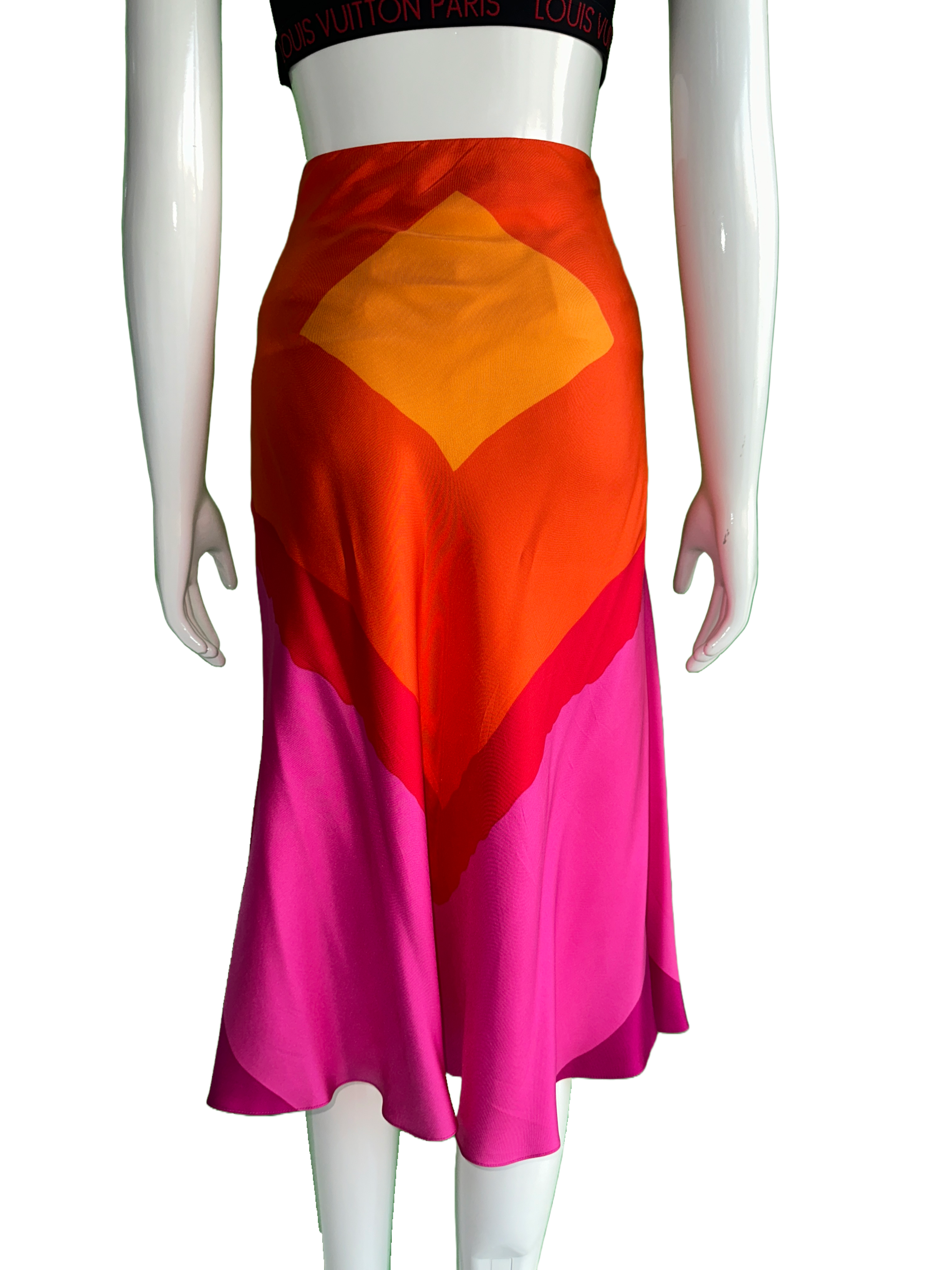 Dior red orange pink skirt - size 40