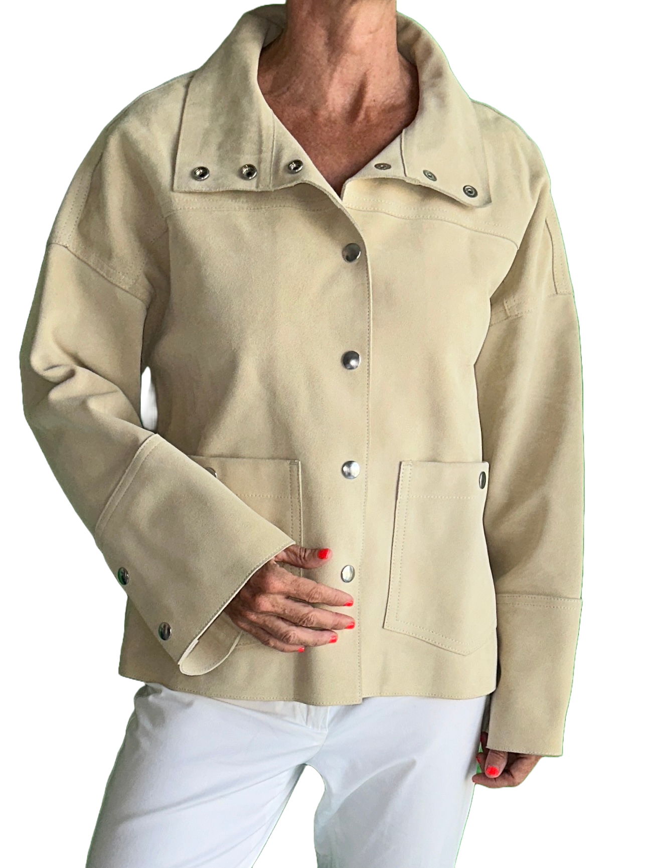 Gant leather jacket with silver details - size 36