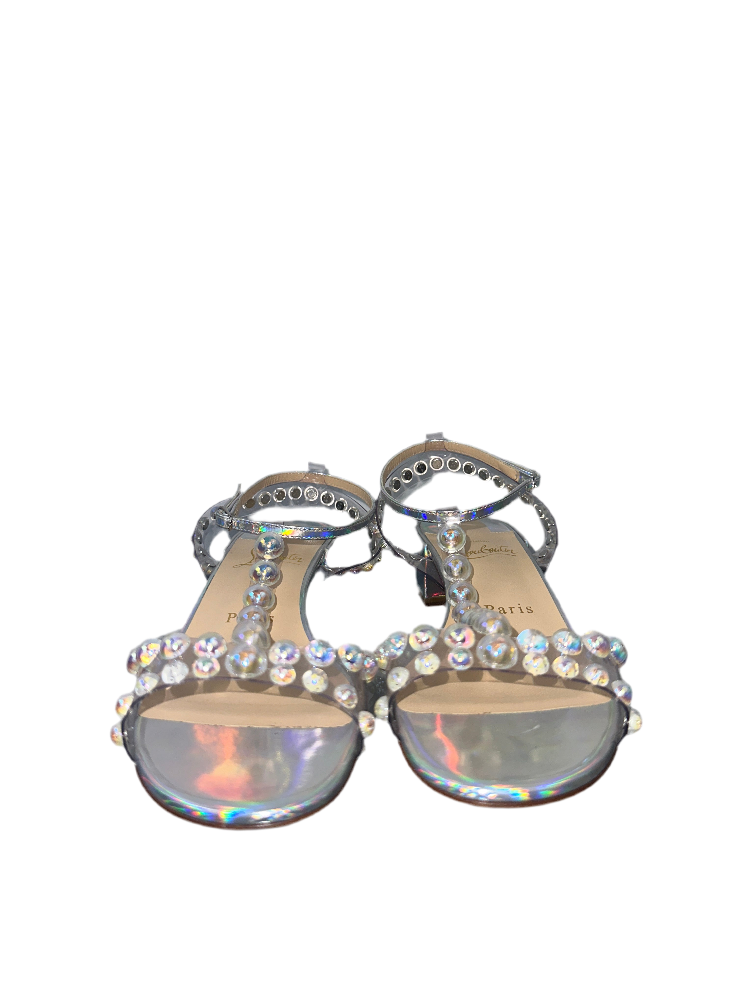 Louboutin silver Faridaravie 25 Pvc & leather sandals - size 36