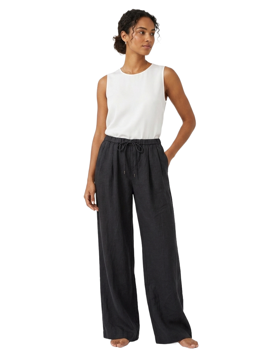 James Perse charcoal linen drawstring pants - size 36