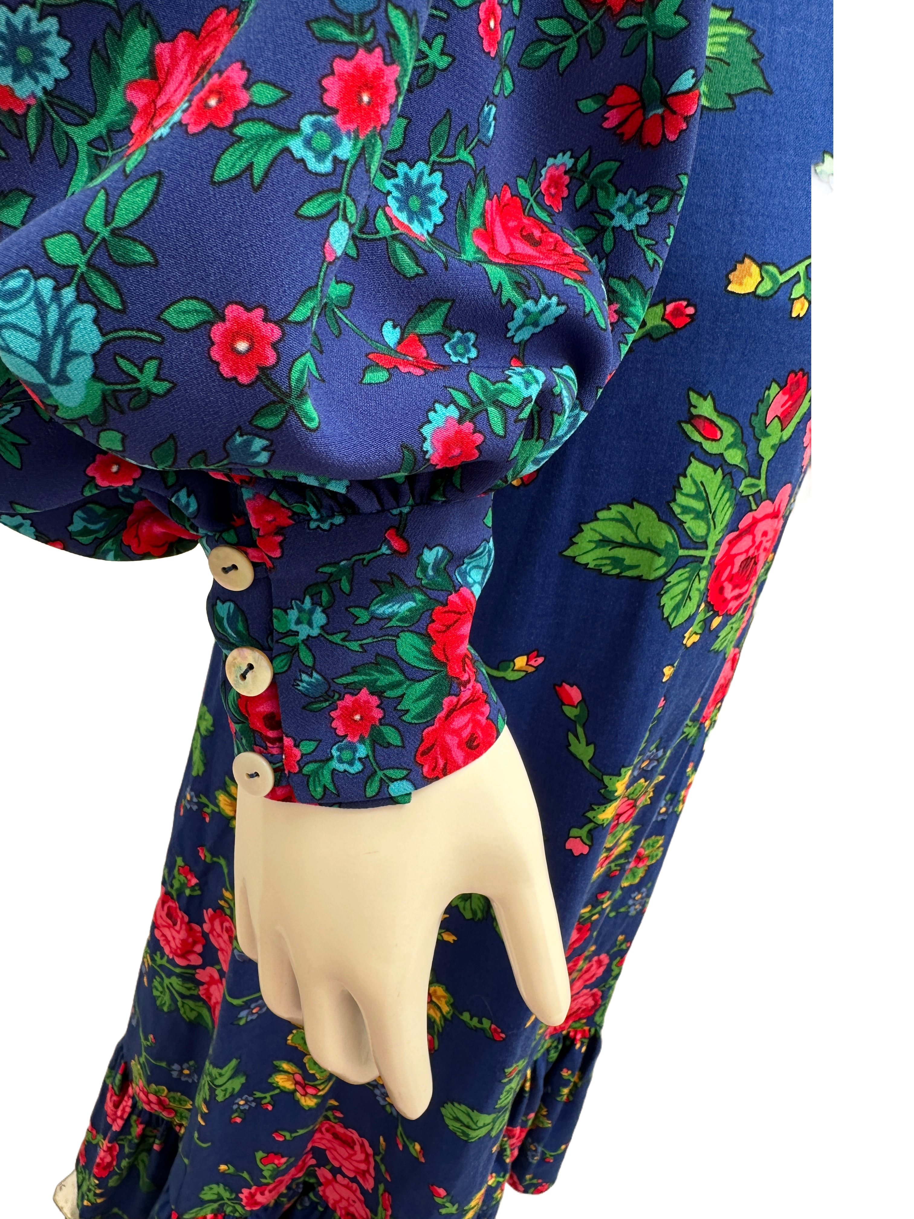 The Vampire Wife blue dress with floral pattern - size 40