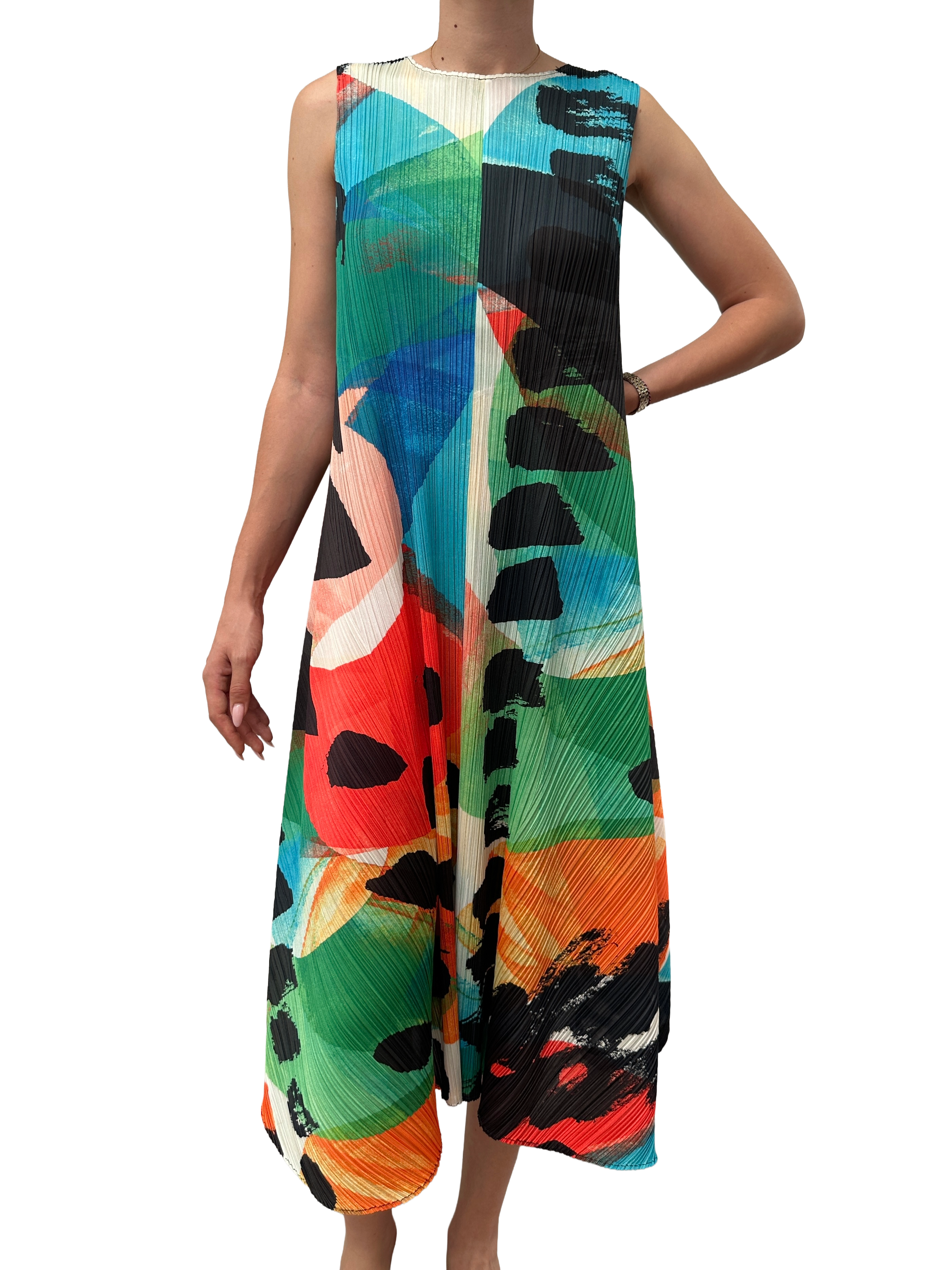 Pleats Please long flowing dress - size 38