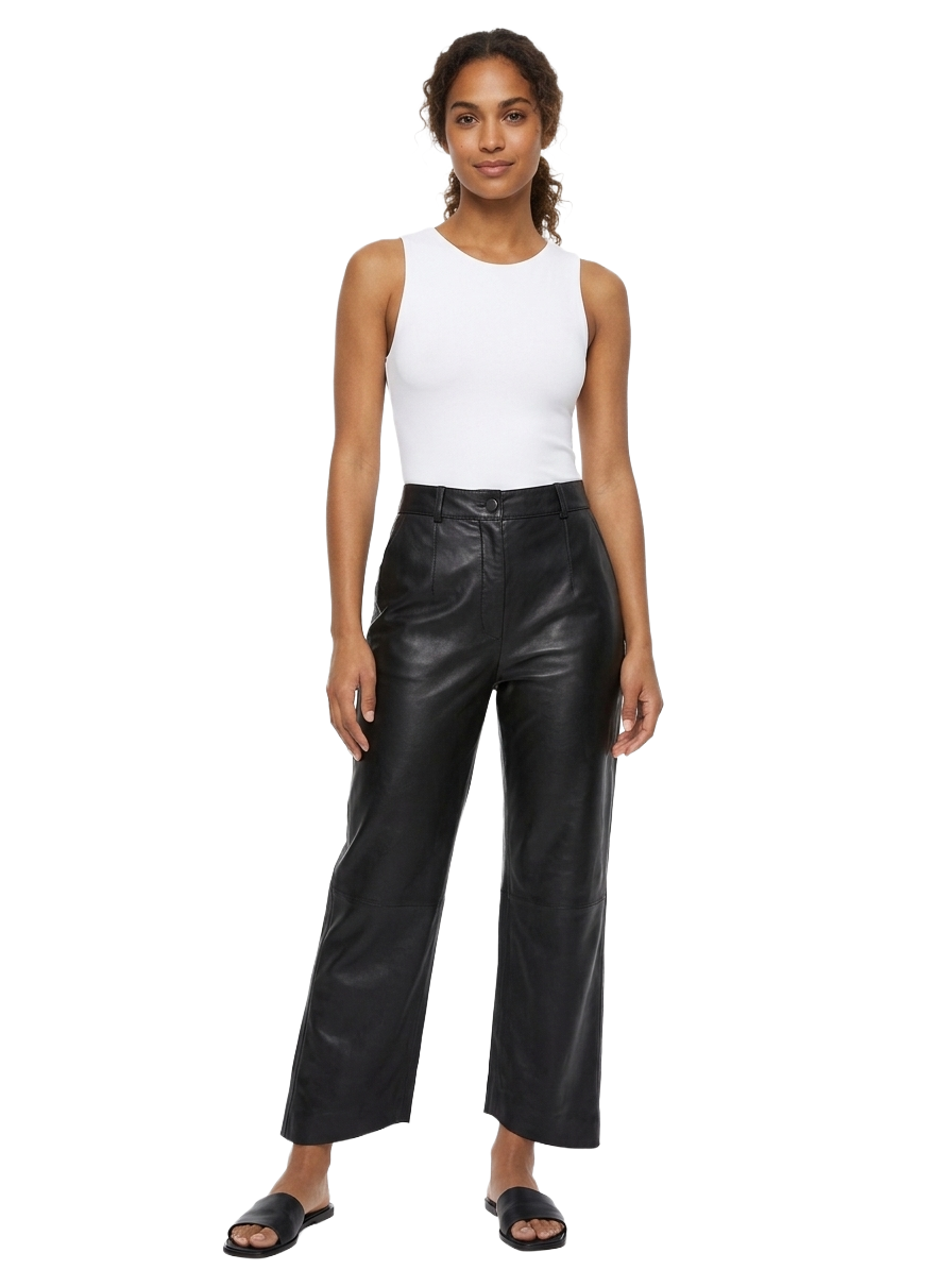 Envelope 1976 Oslo black leather tailored pants - size 40