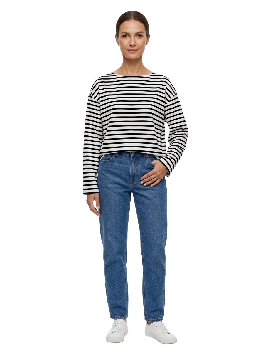 Matteau striped cotton long sleeve top - size M