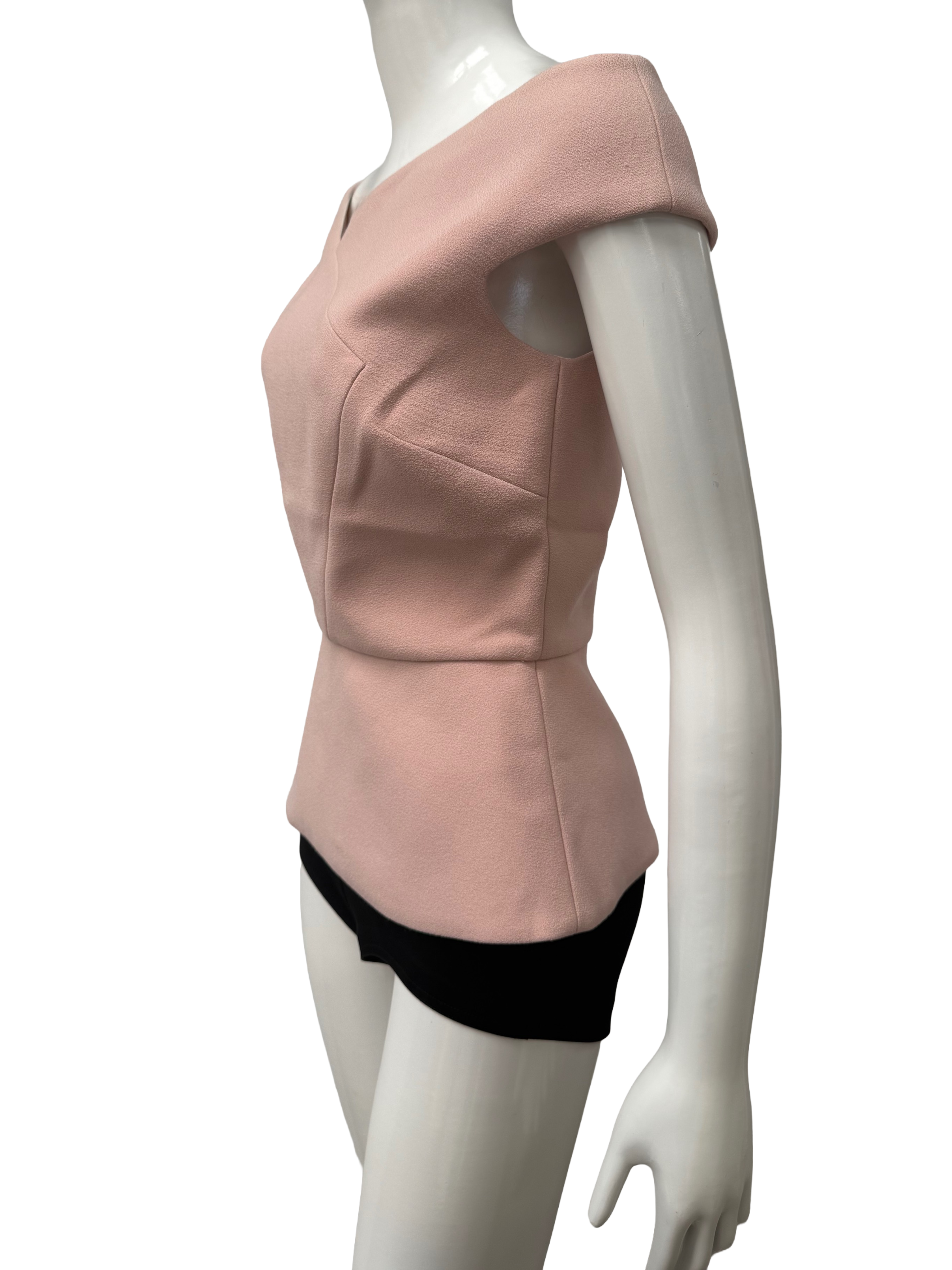 Roland Mouret Elmswell top pale pink - size 38