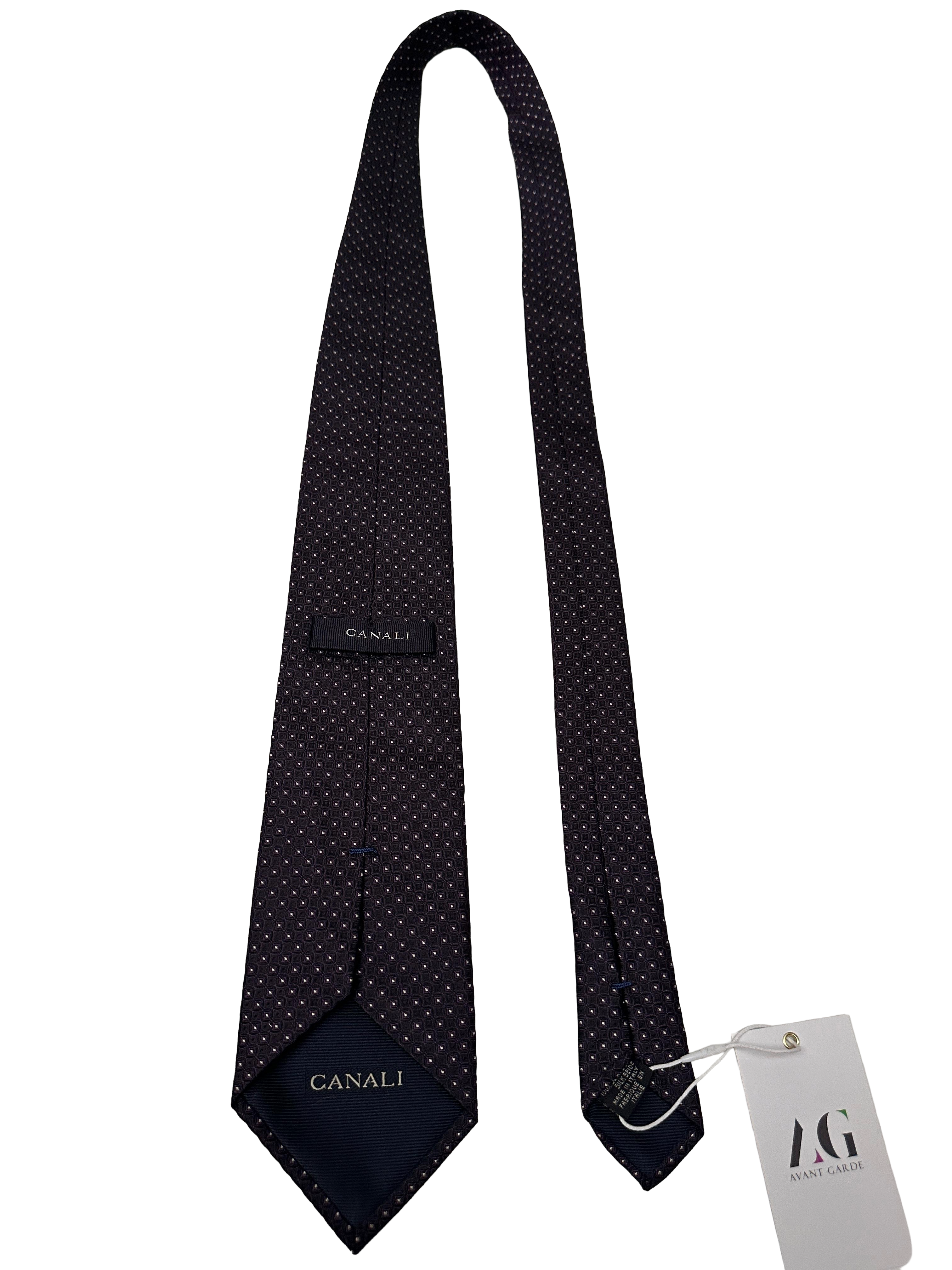 Canali silk tie (navy geometric pattern)