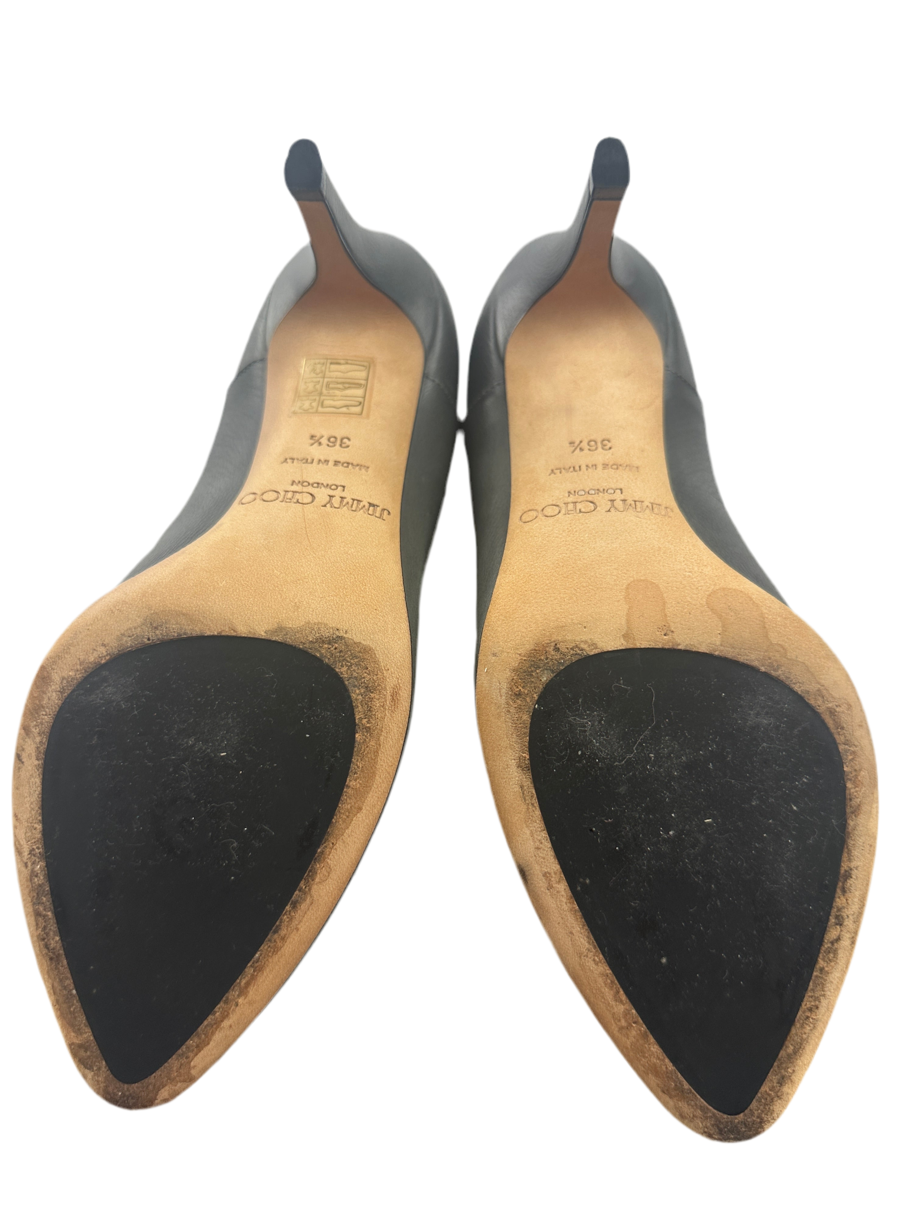 Jimmy Choo Glynn grainy calf leather boots - size 36.5