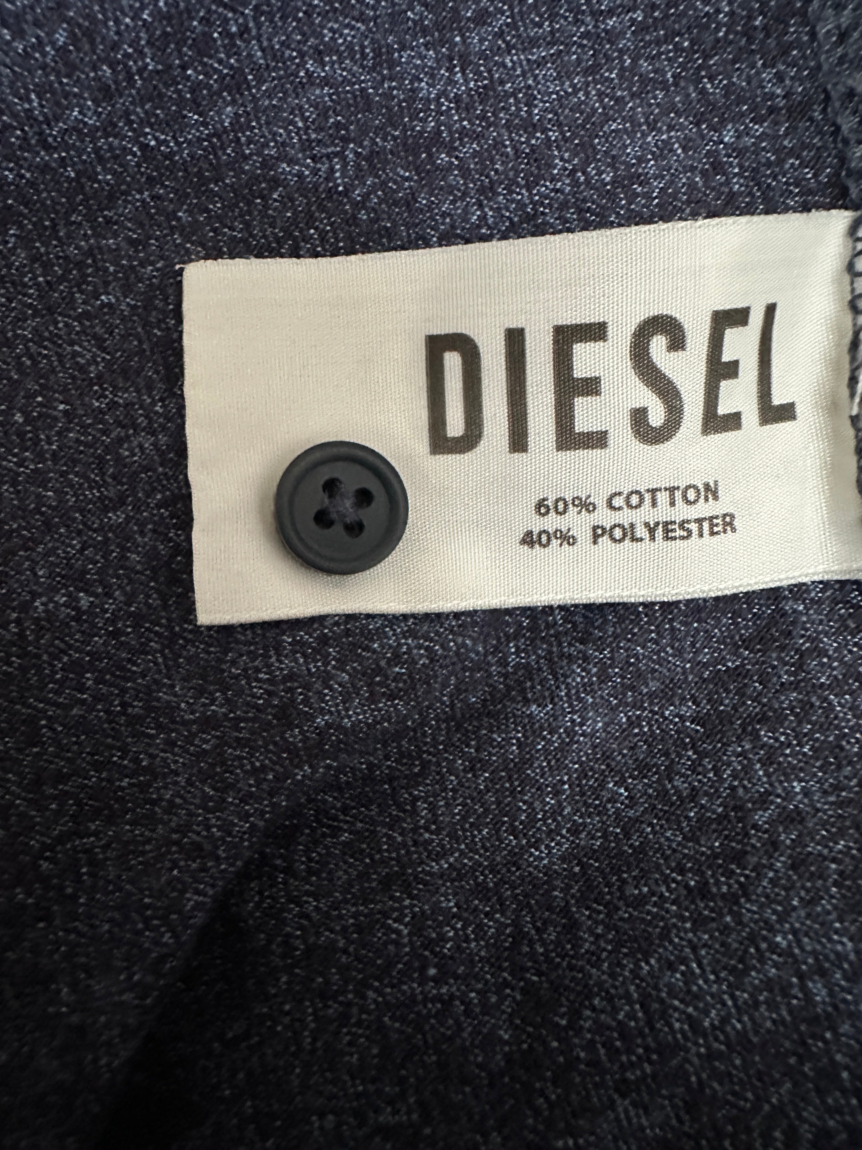 Diesel blue melange henley long sleeve - size M
