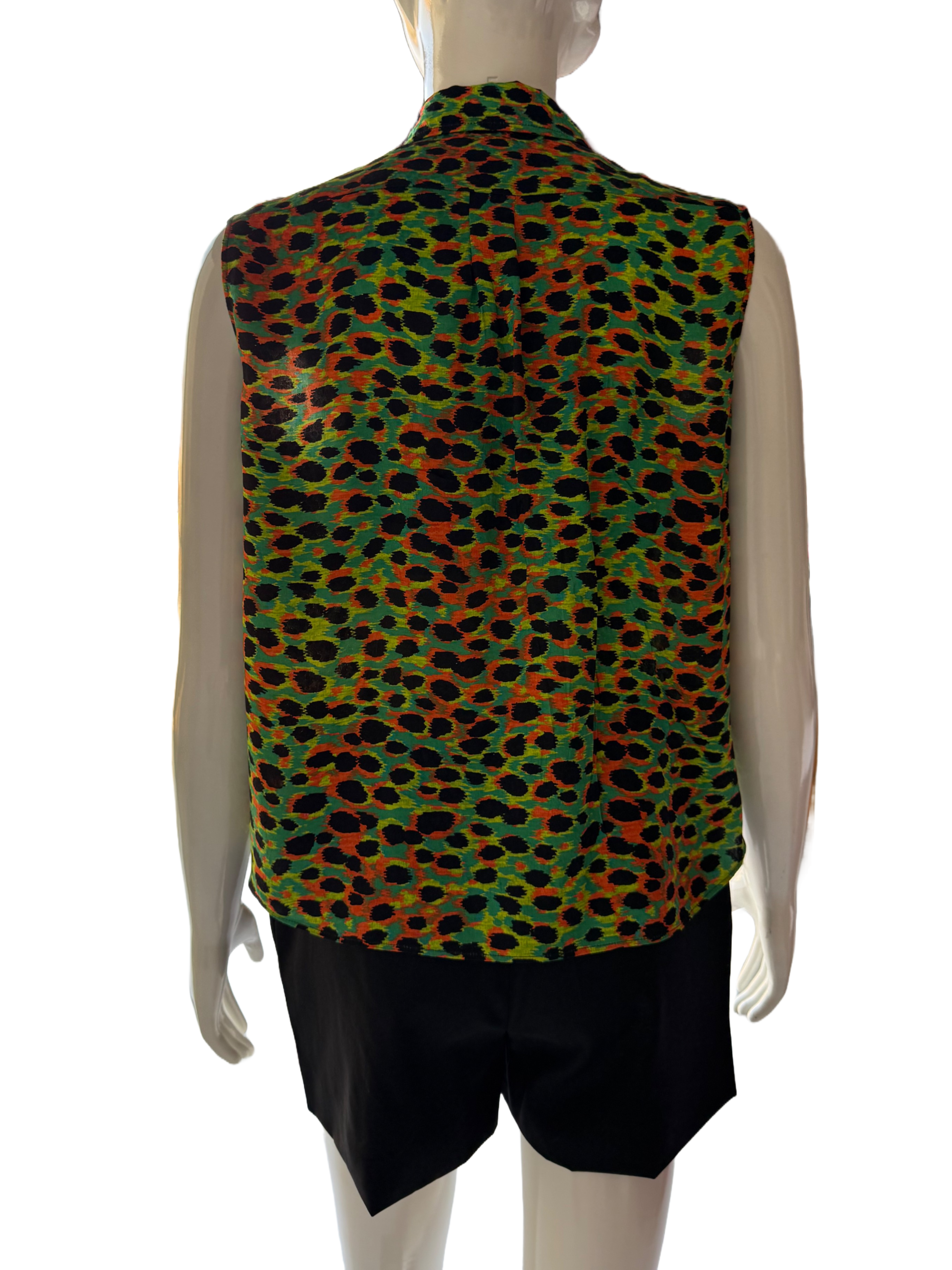Dior green leopard and multicolor shirt - size 36