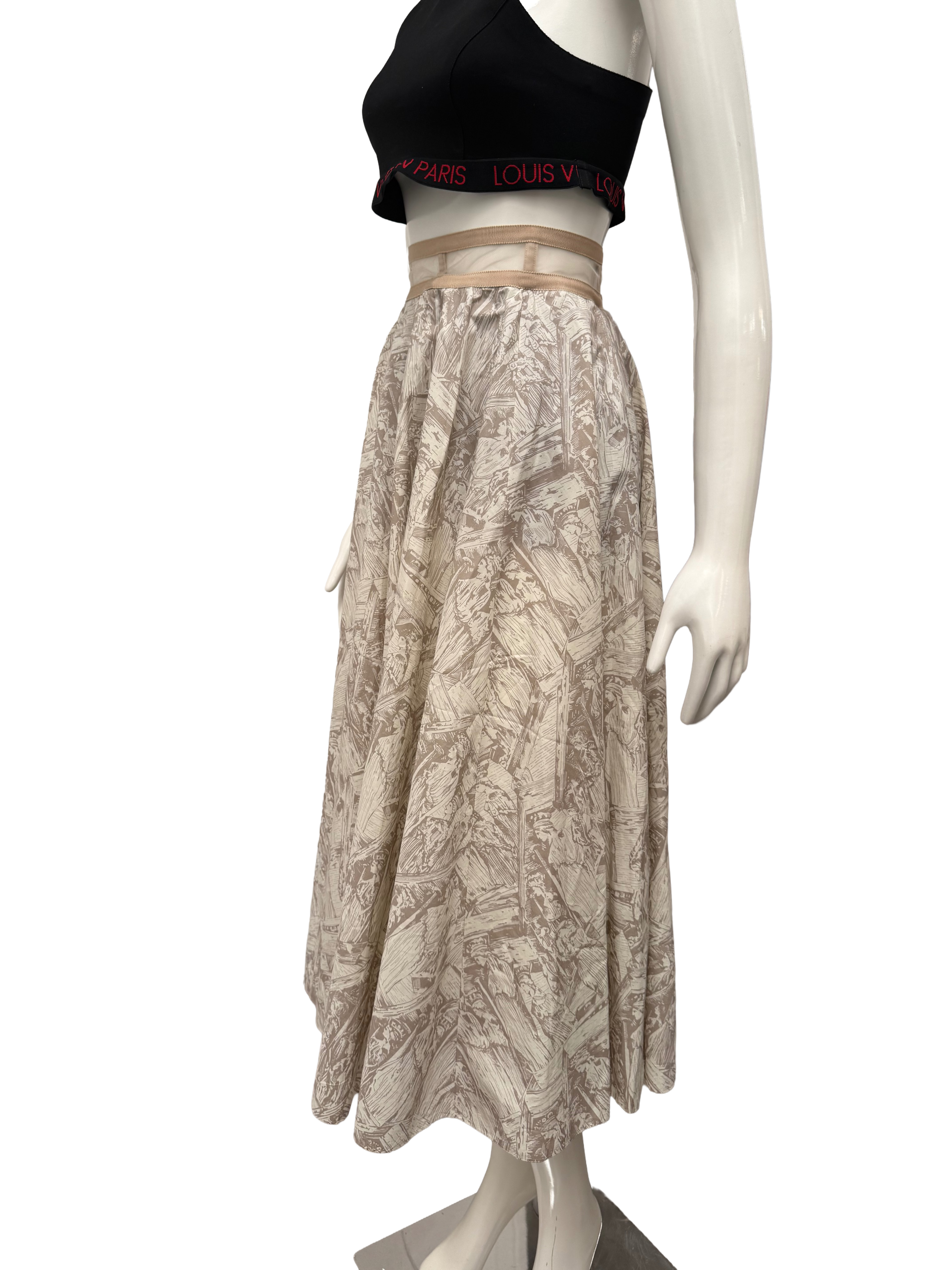 Dior cream pleated long skirt - size 40