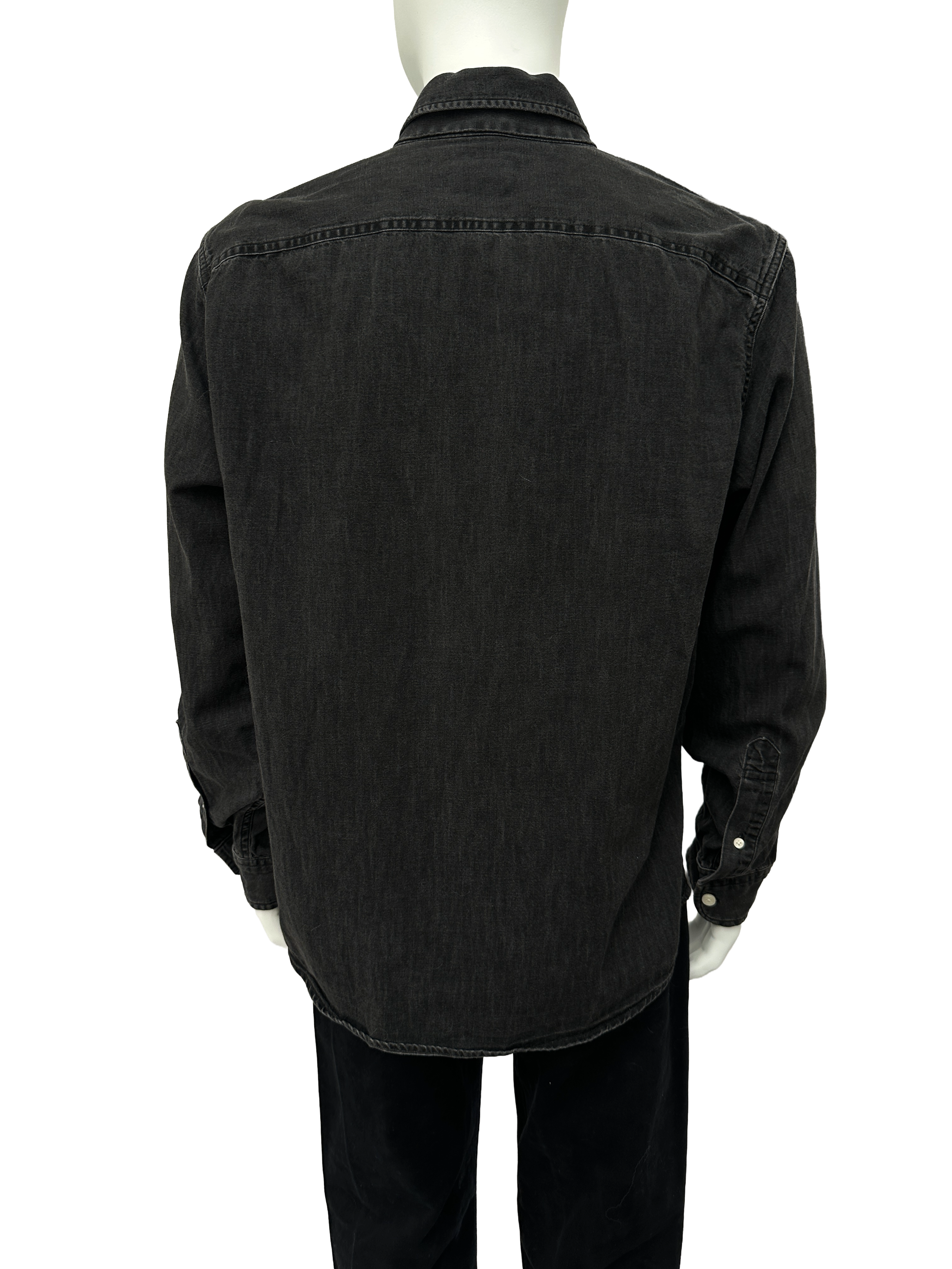 Abercrombie & Fitch washed black denim shirt - size XL