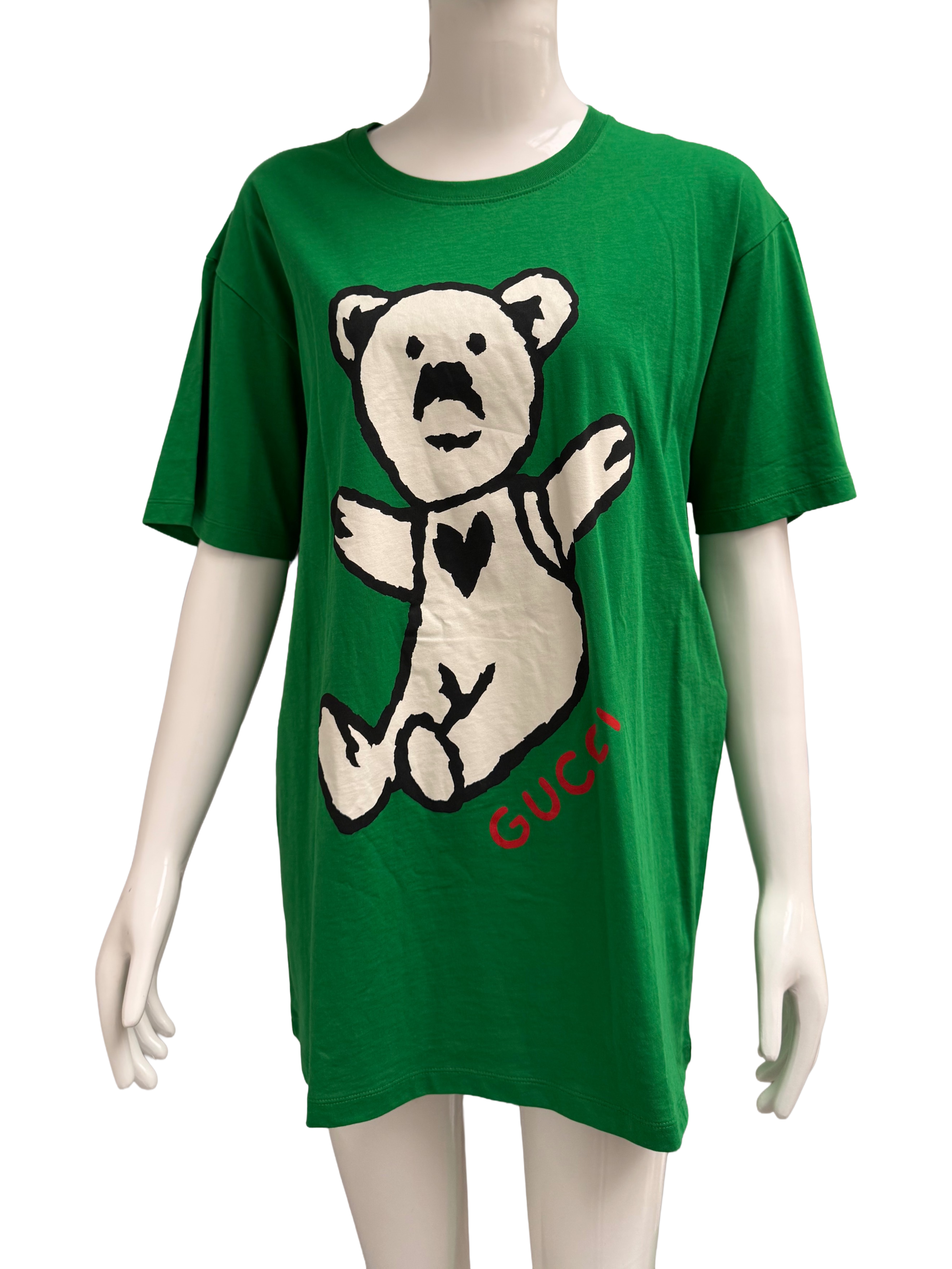 Gucci Garden teddy bear graphic t-shirt green - size S