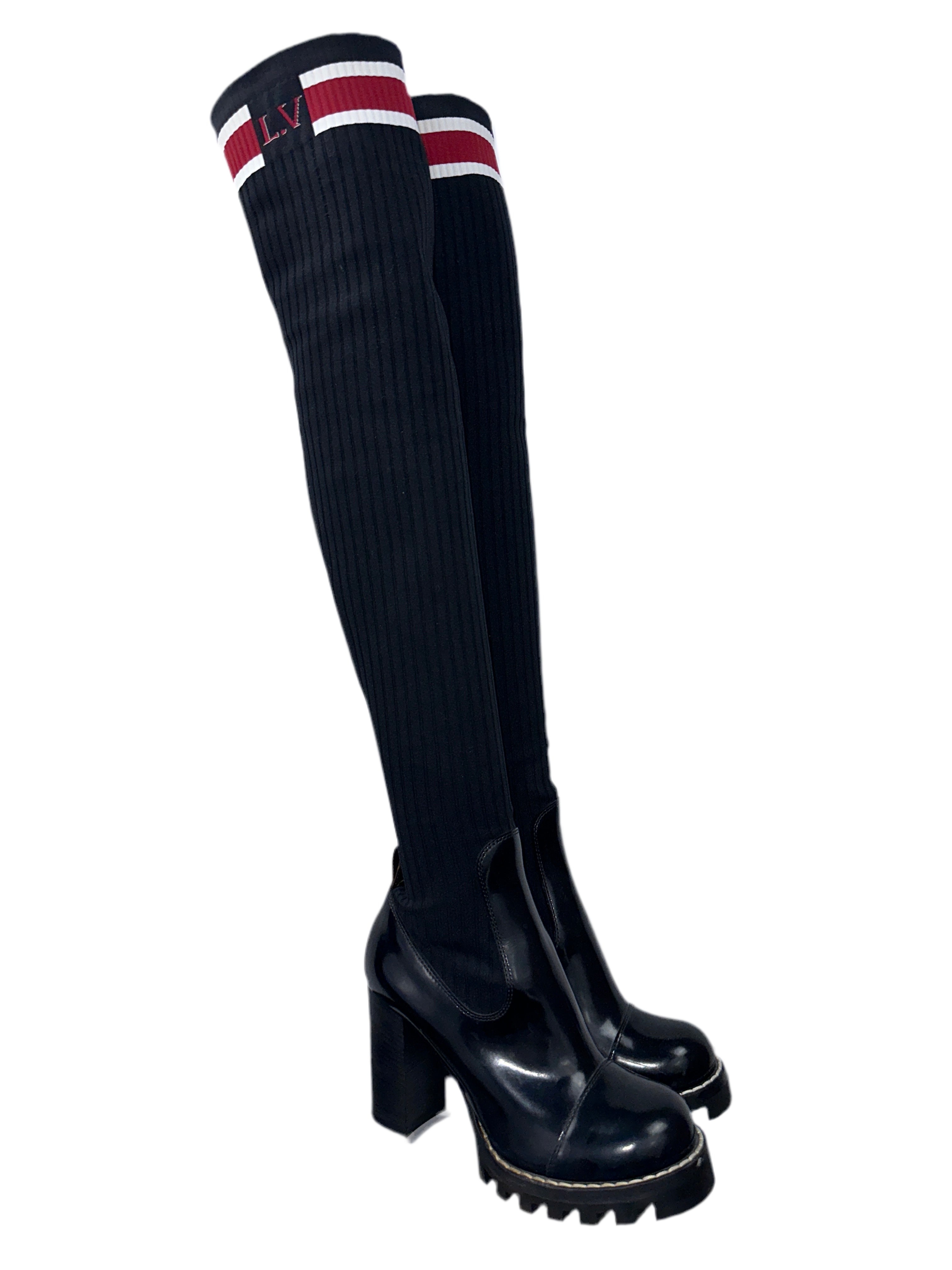 Louis Vuitton star trail leather thigh boots - size 36