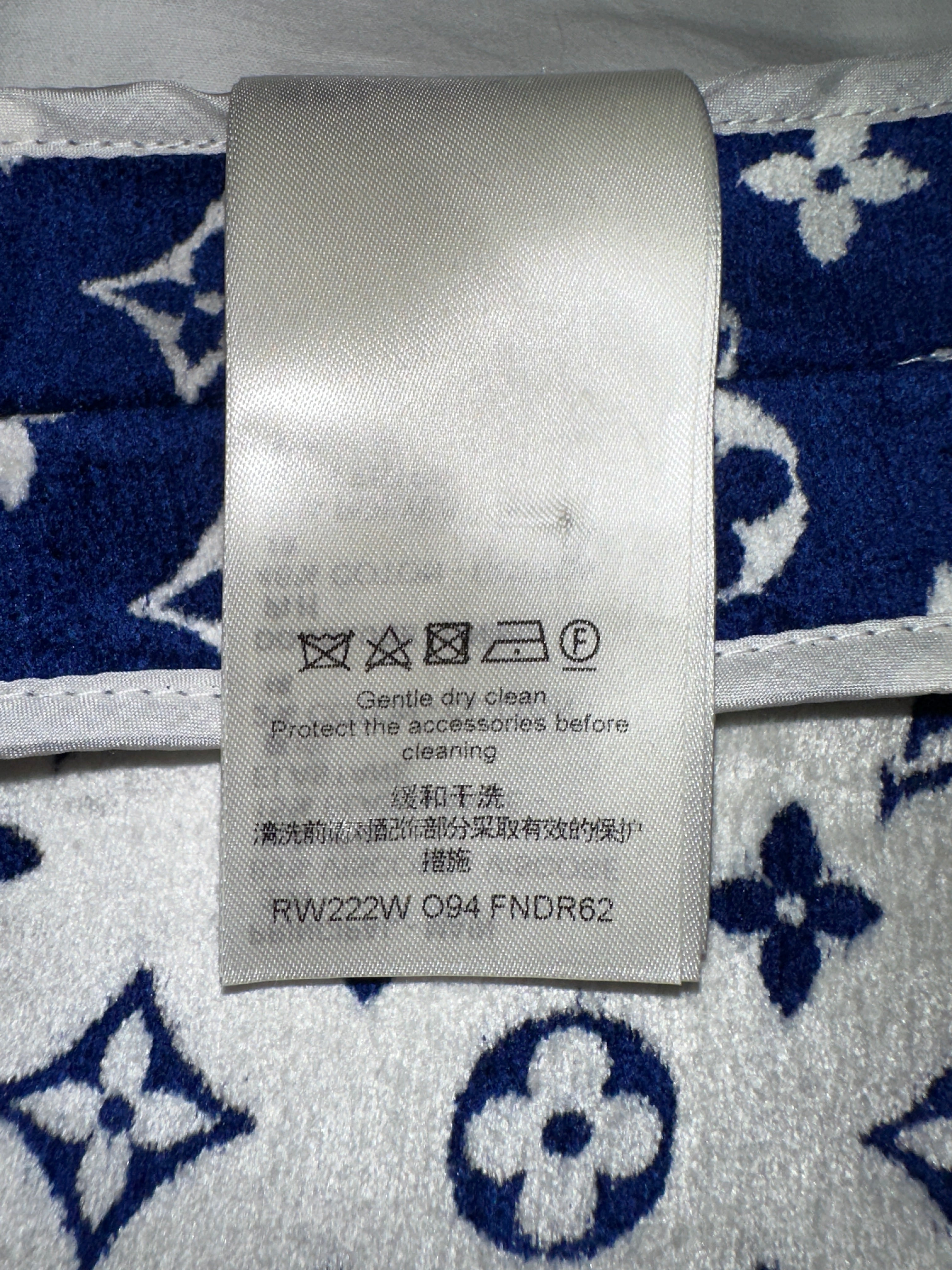 Louis Vuitton blue dress with white monogram - size 38