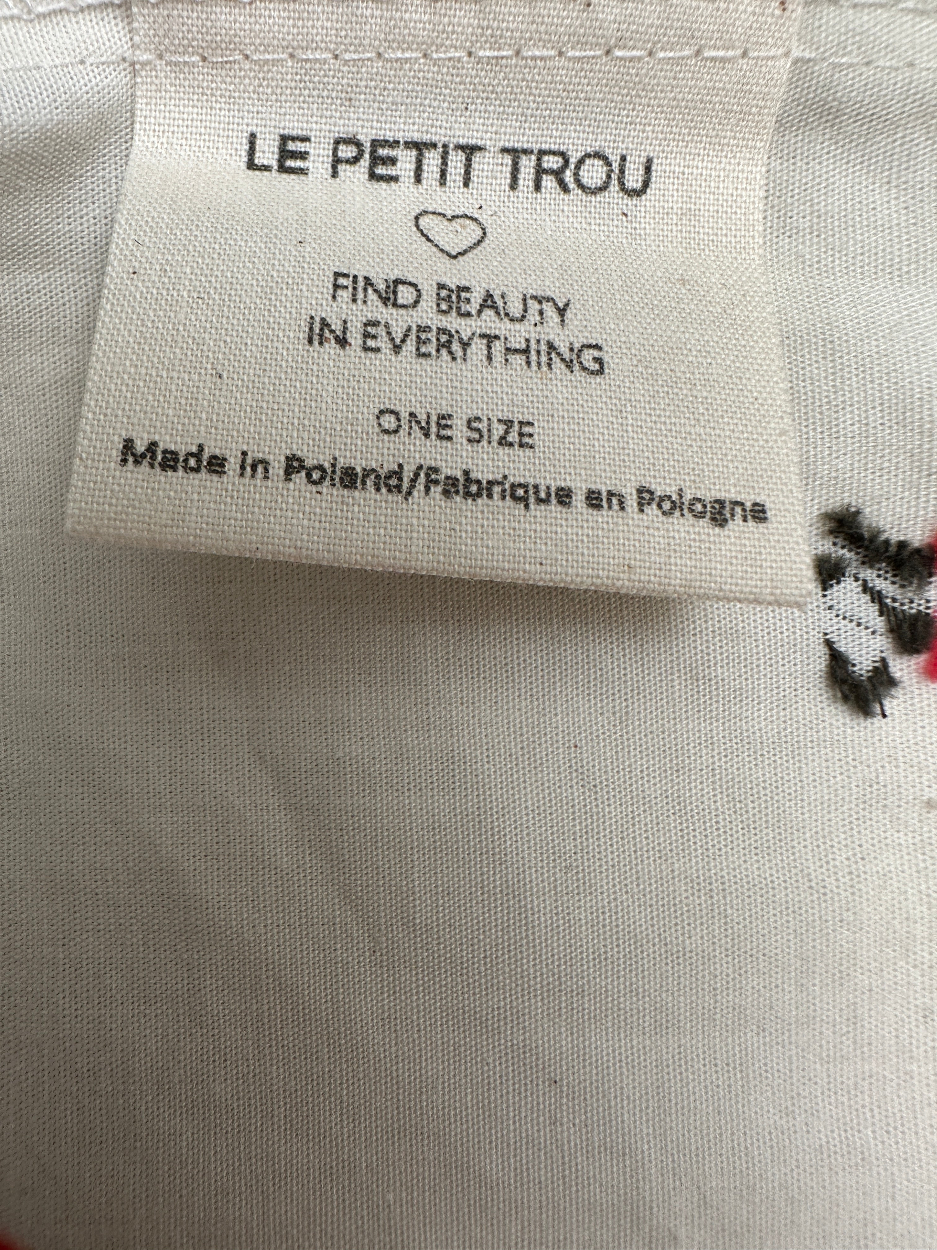Le Petit Trou cherry embroidered cotton puff sleeve blouse - size TU
