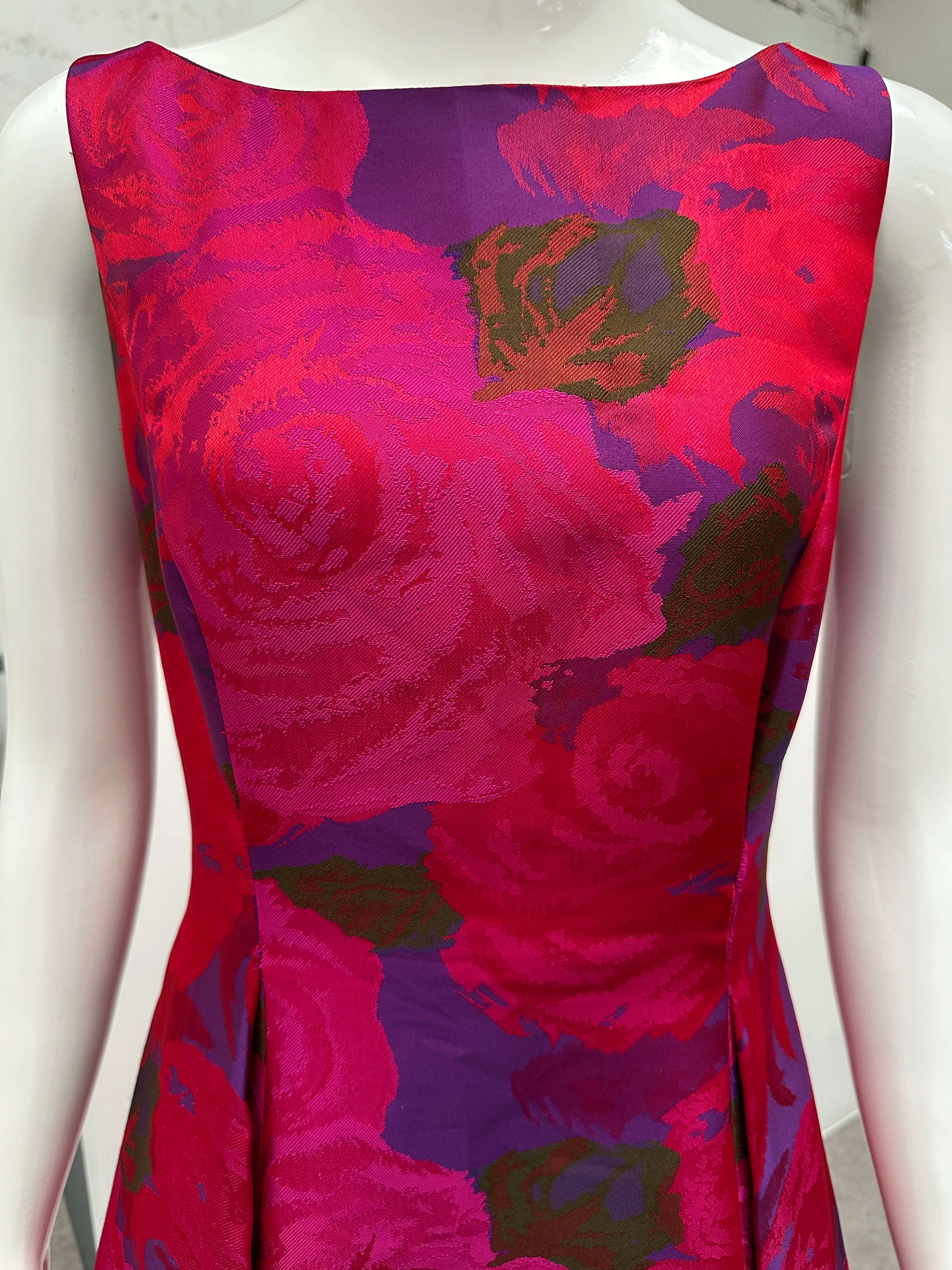 Adriana Papell pink-purple flower dress - size 42