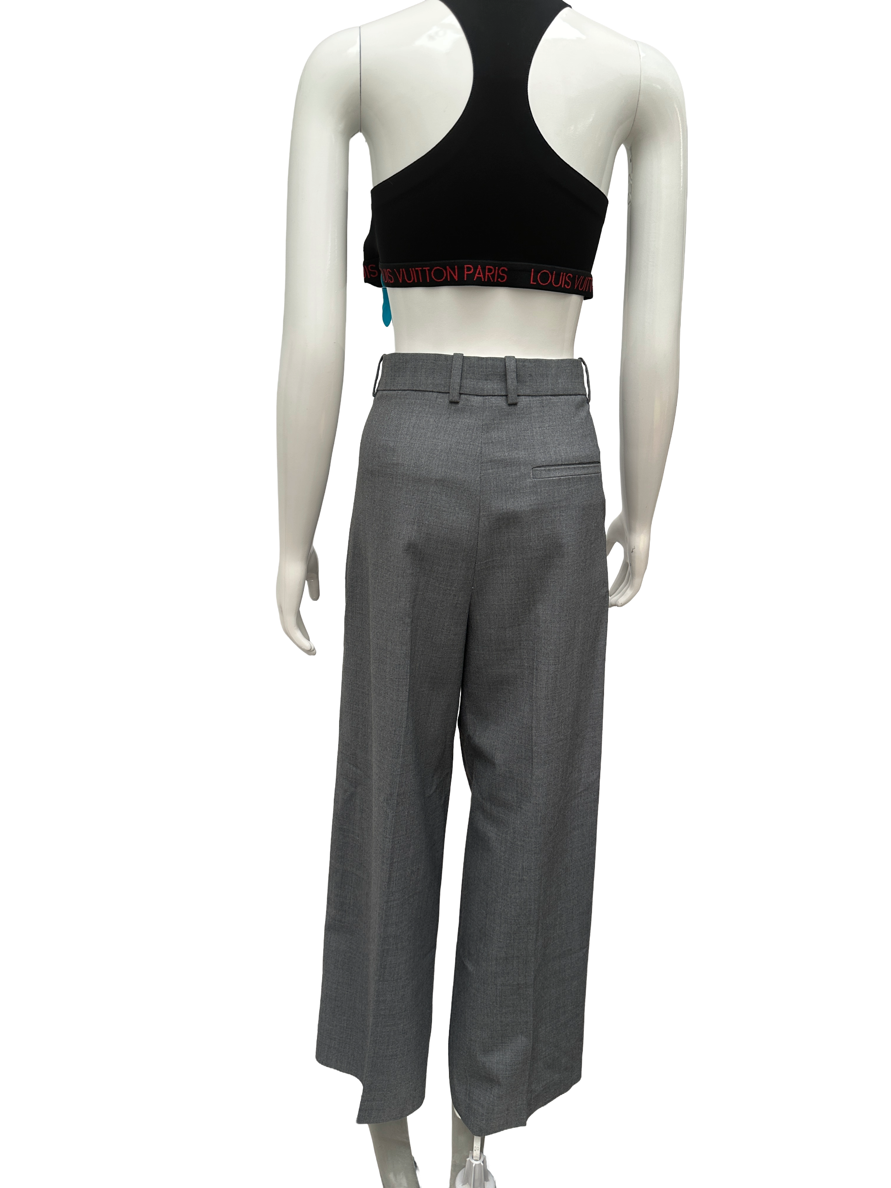 COS grey wool blend tailored trousers - size 38