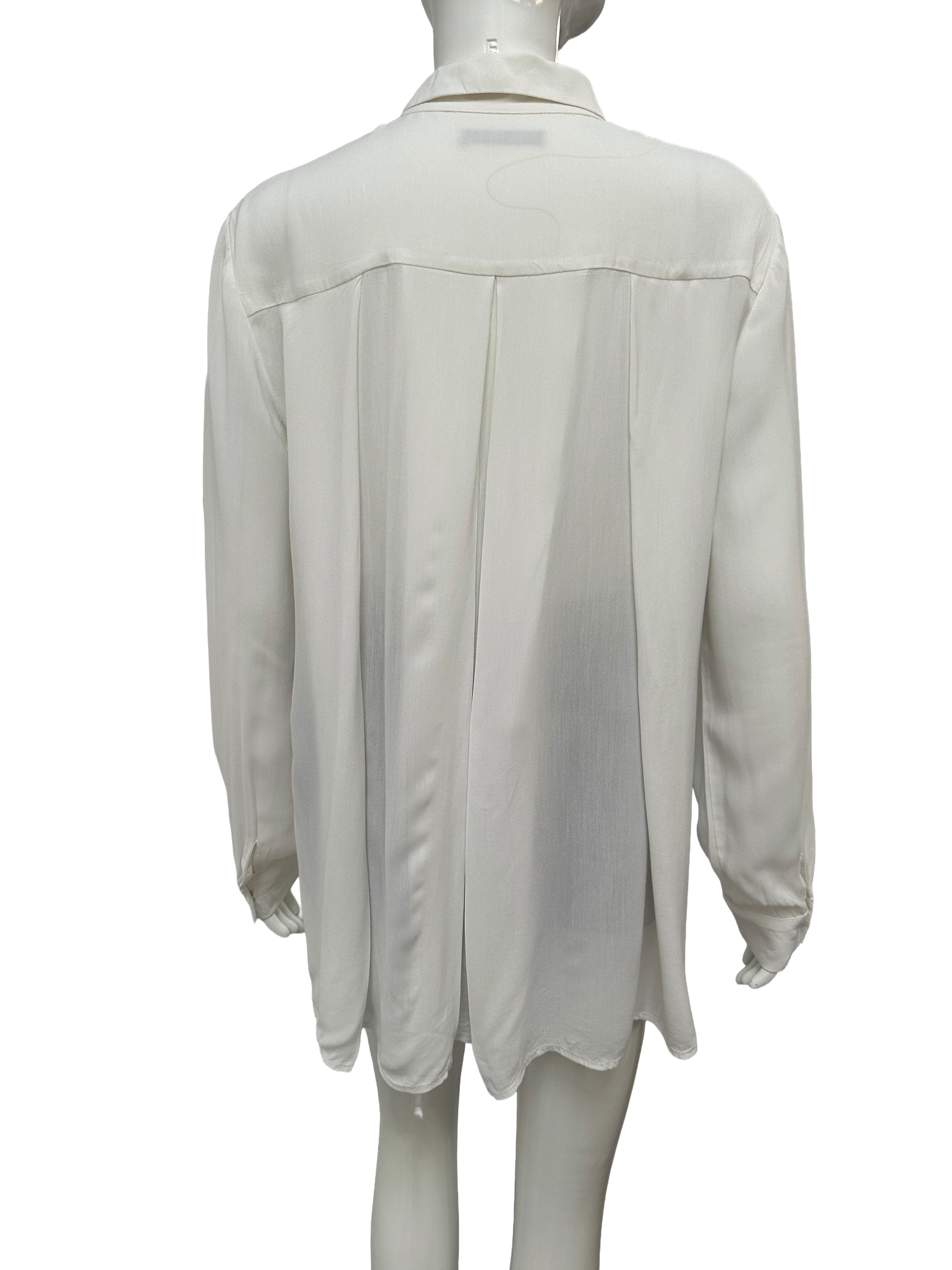 The Row ivory fluid viscose shirt - size S