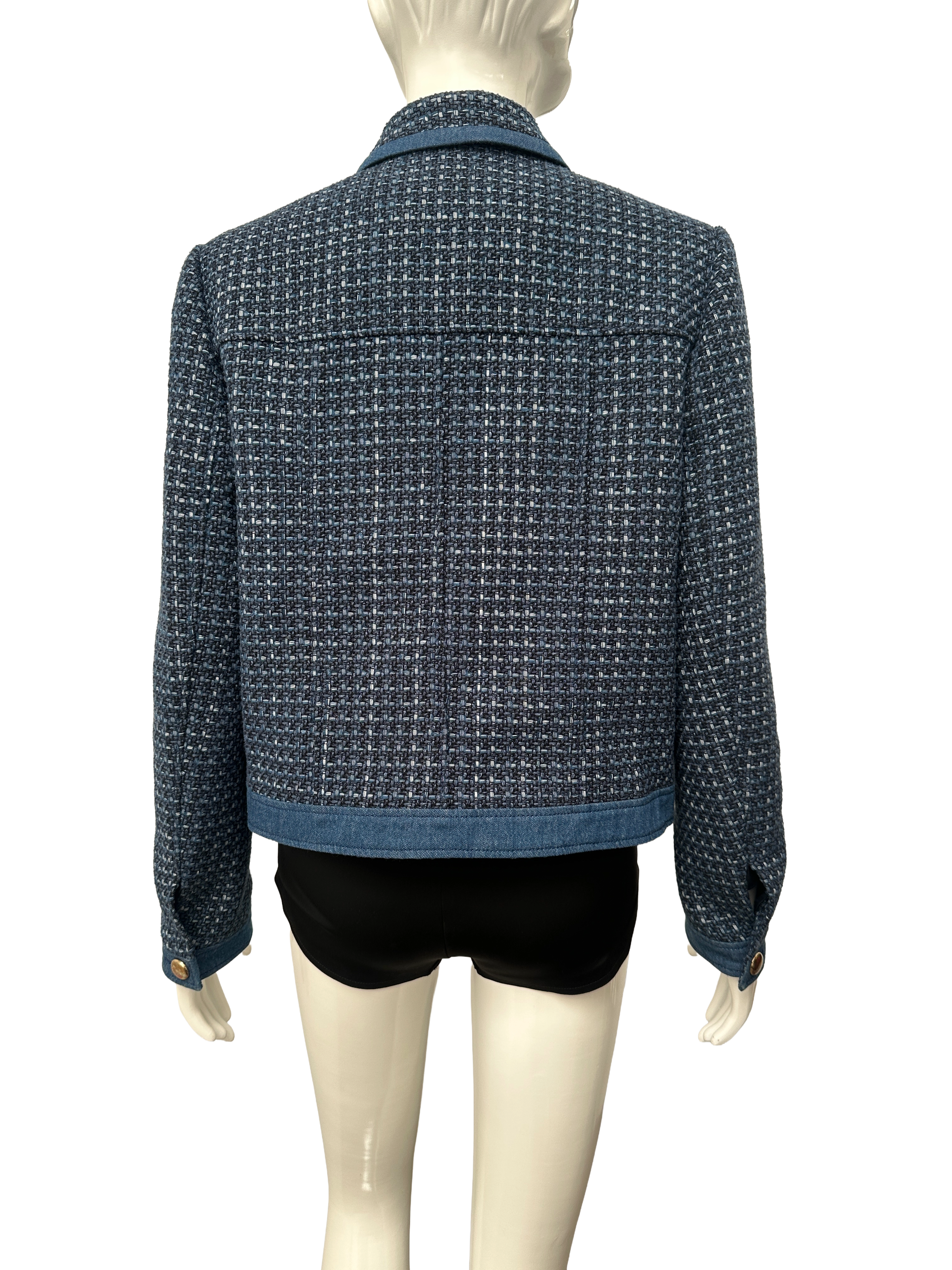 Claudie Pierlot blue tweed cropped jacket - size 42