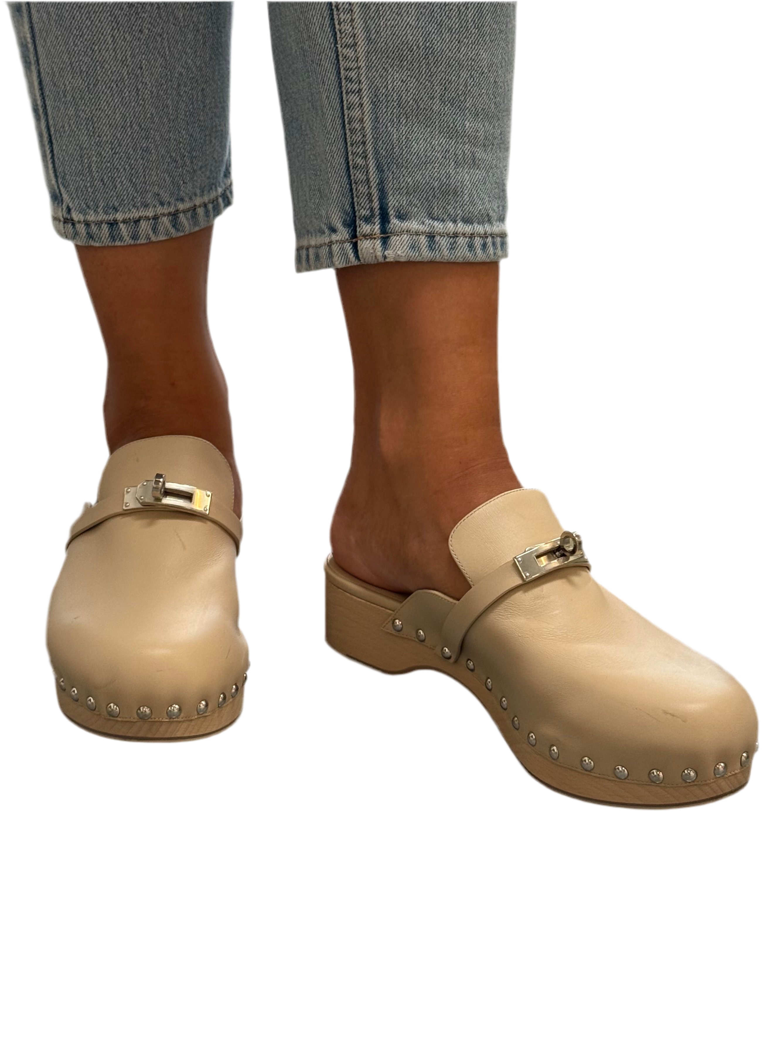 Hermès beige mules - size 40