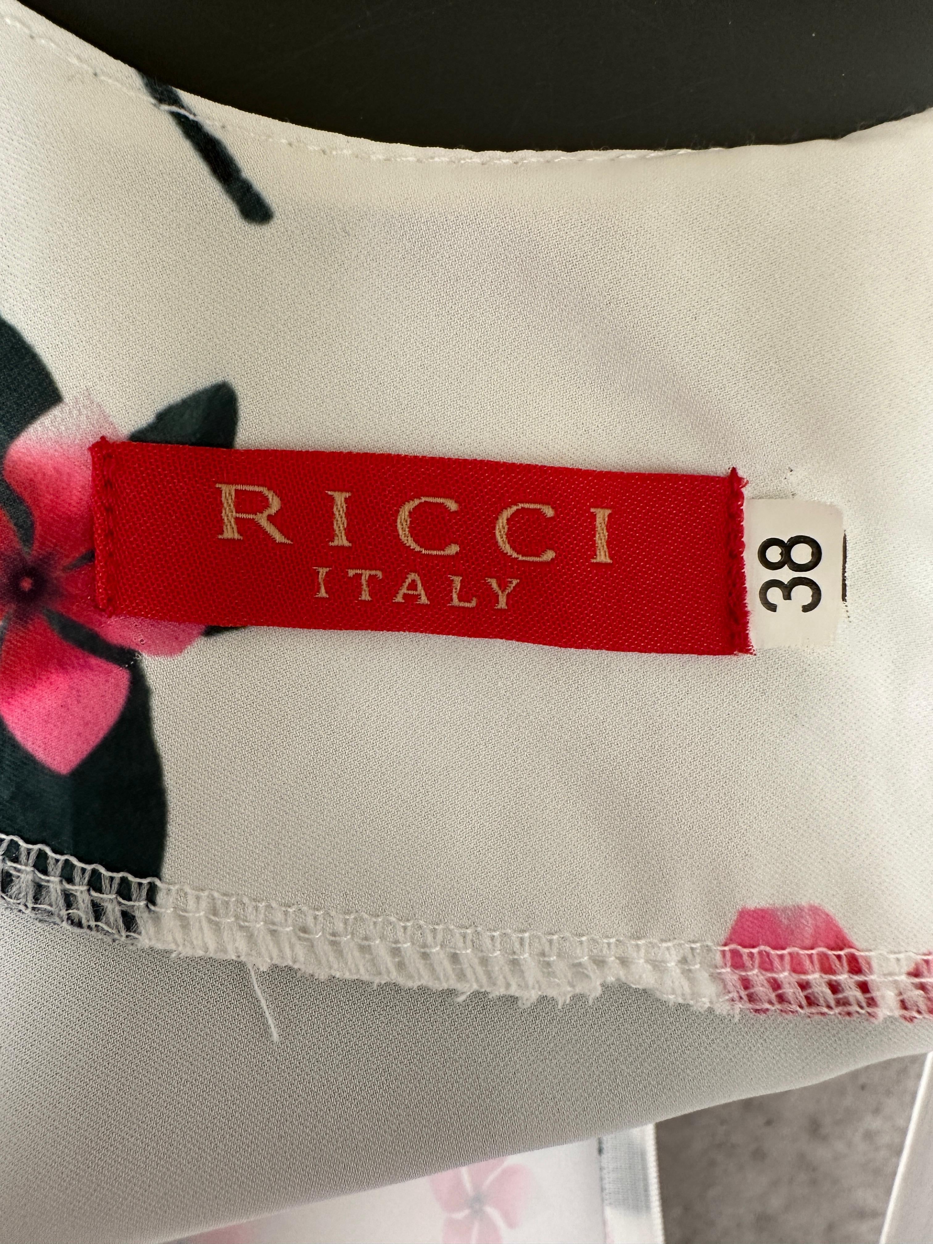 Ricci white dress floral pattern - size 38