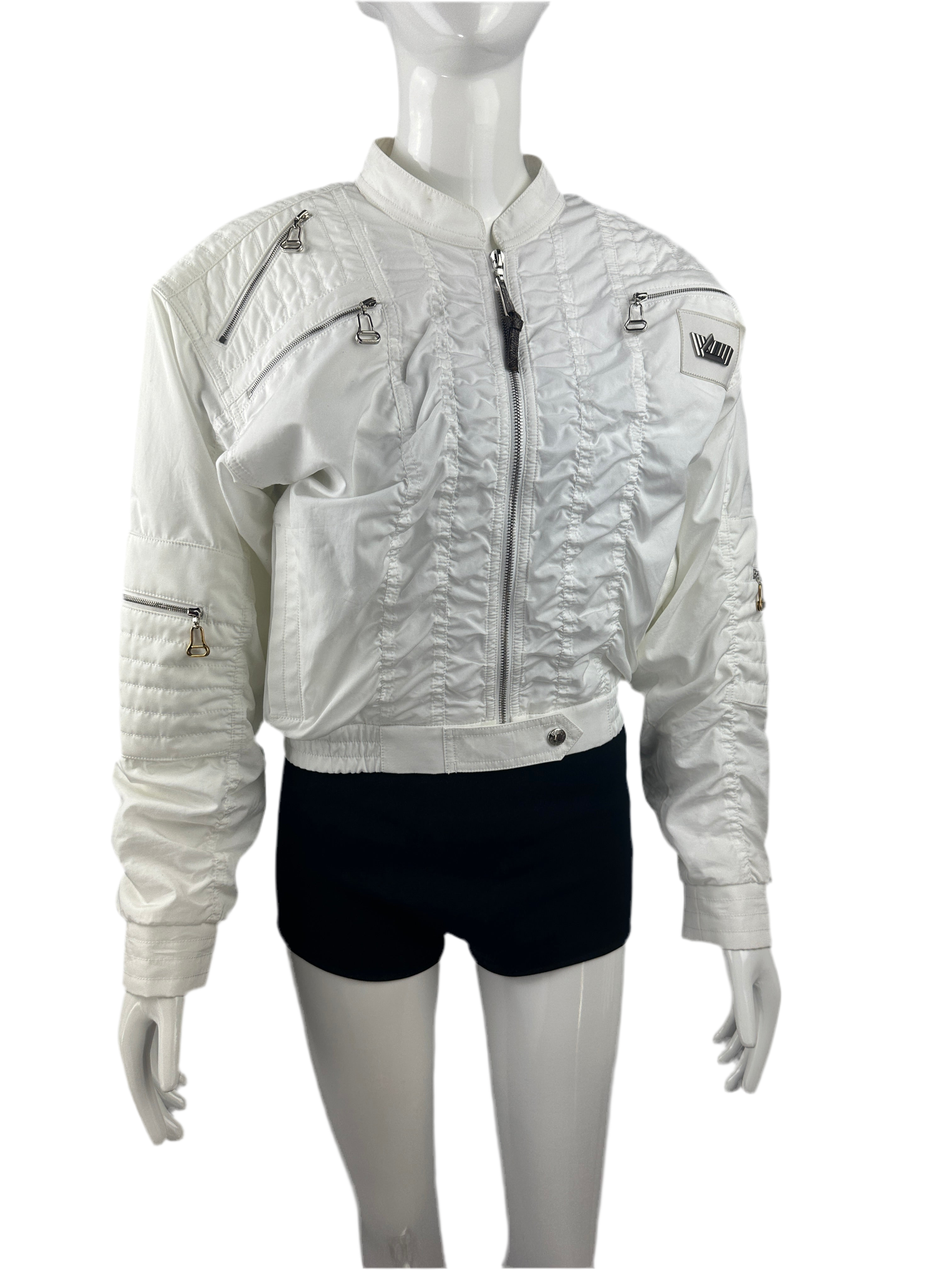 Louis Vuitton white bomber with silver zipper - size 36
