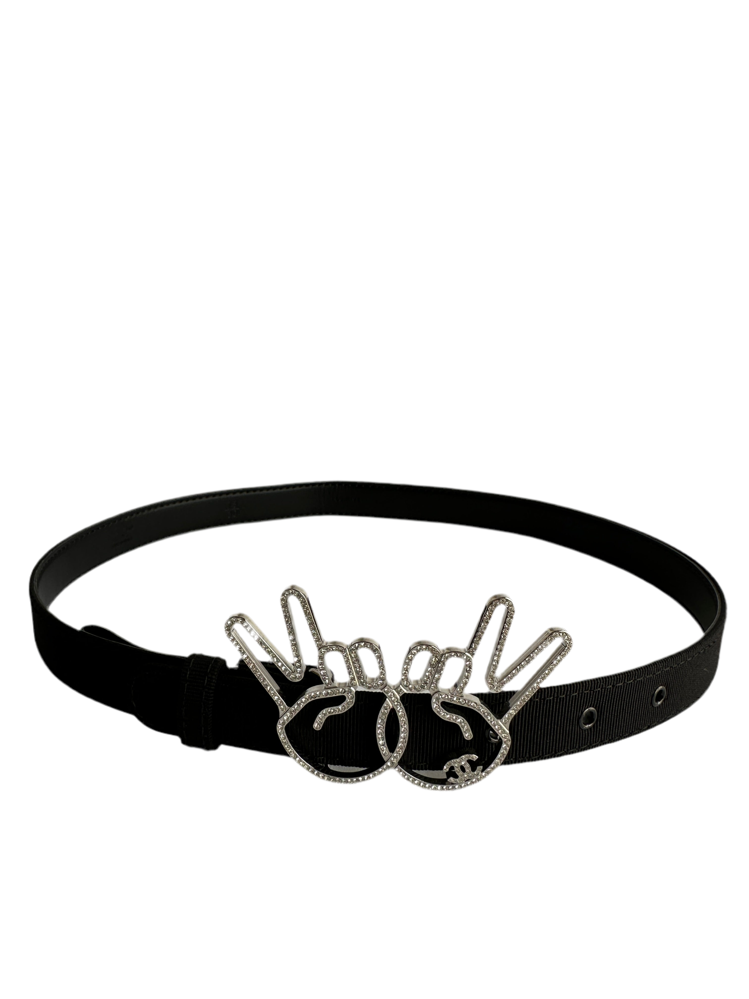 Chanel leather women belt with strass (modified for tiny waist up to 70cm )