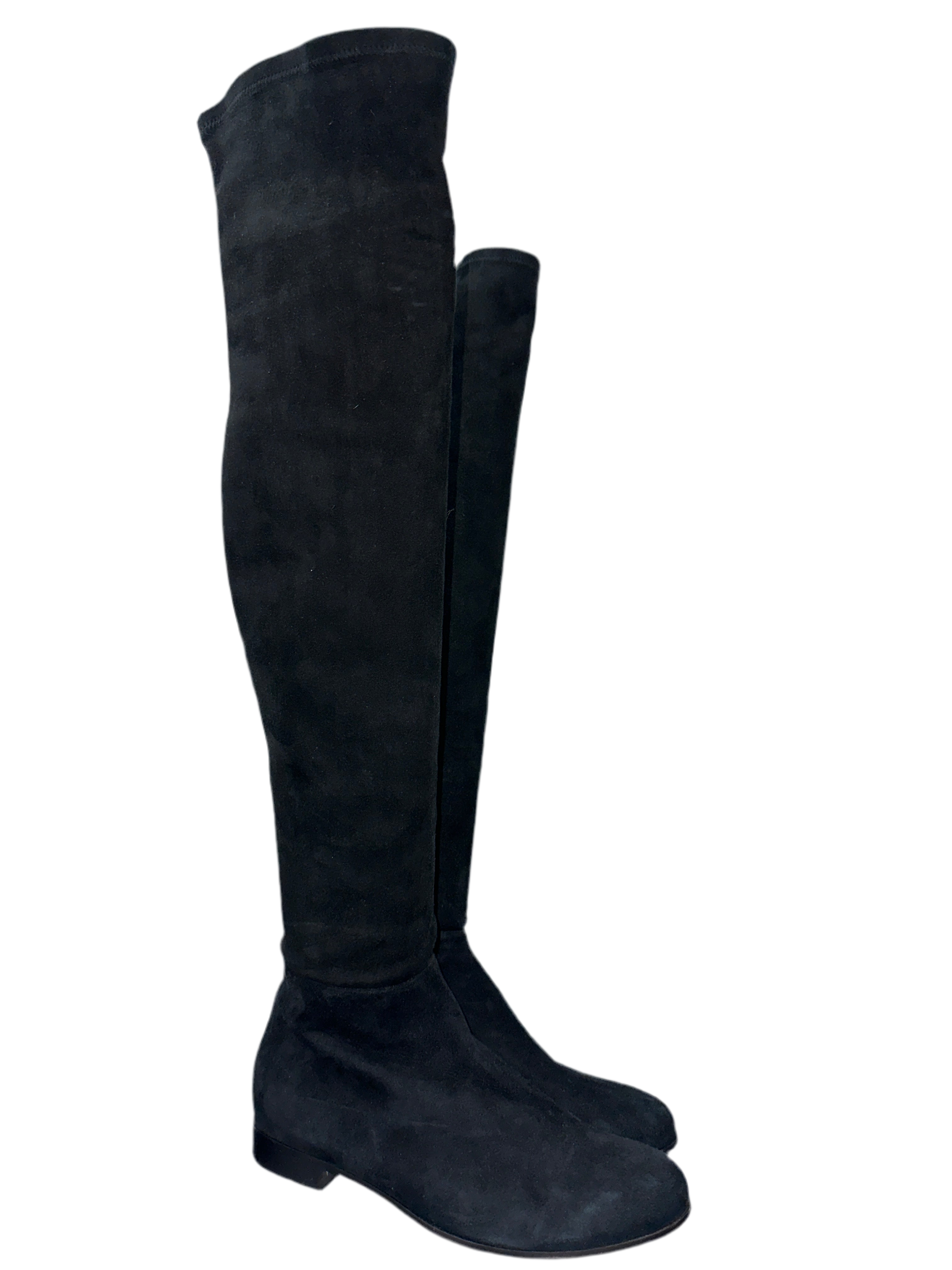 Jimmy Choo Myren flat suede stretch thigh boots - size 36