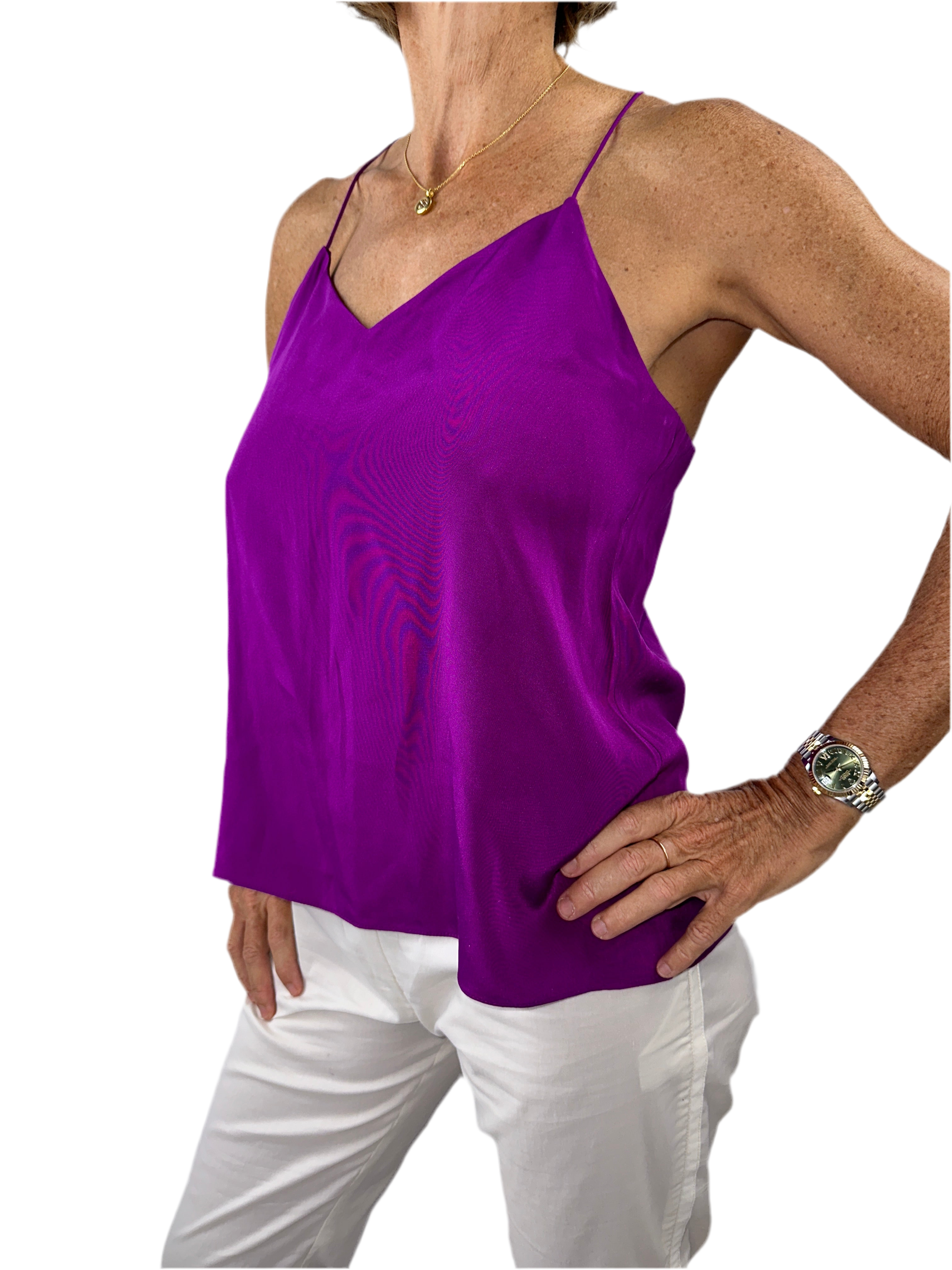 Tibi fuchsia V-neck tank top - size 36