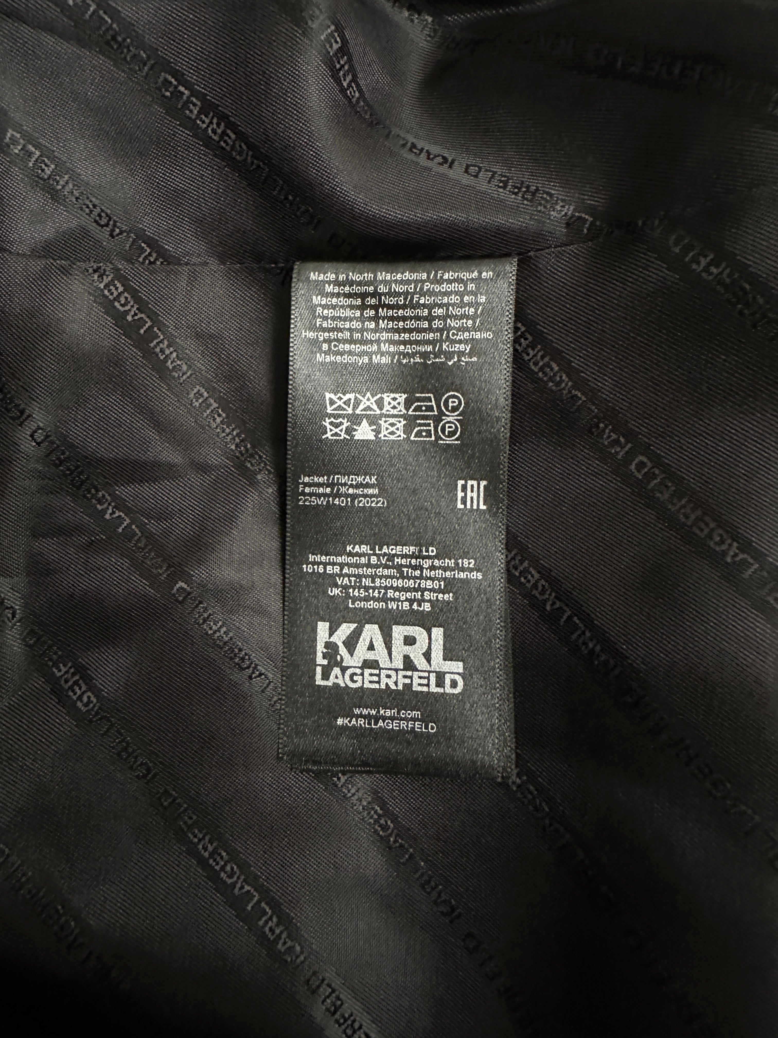 Karl Lagerfeld tweed biker jacket - size 38