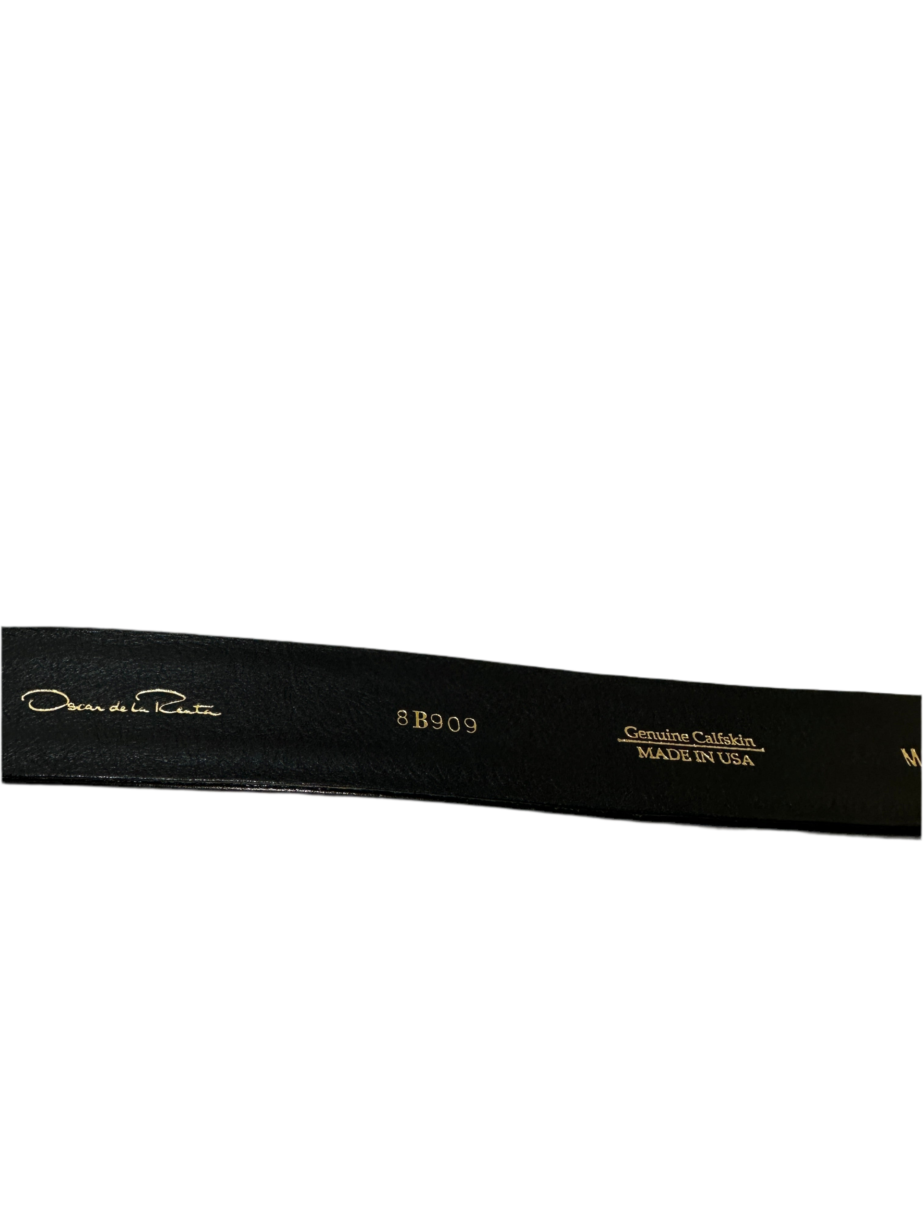 Oscar de la Renta belt with square and circle belt buckle