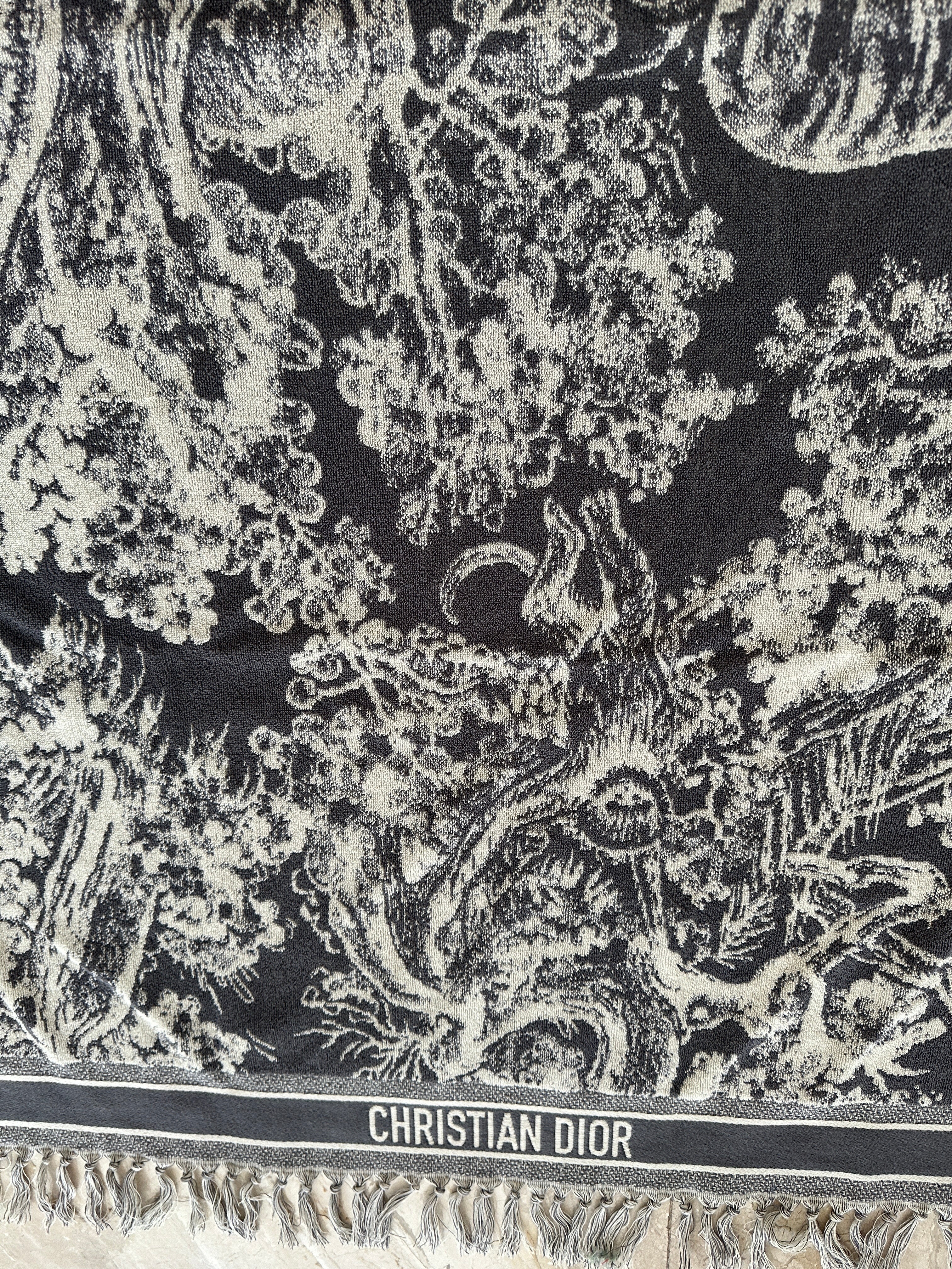 Dior Bicolor Wool New riviera toile de Jouy throw towel