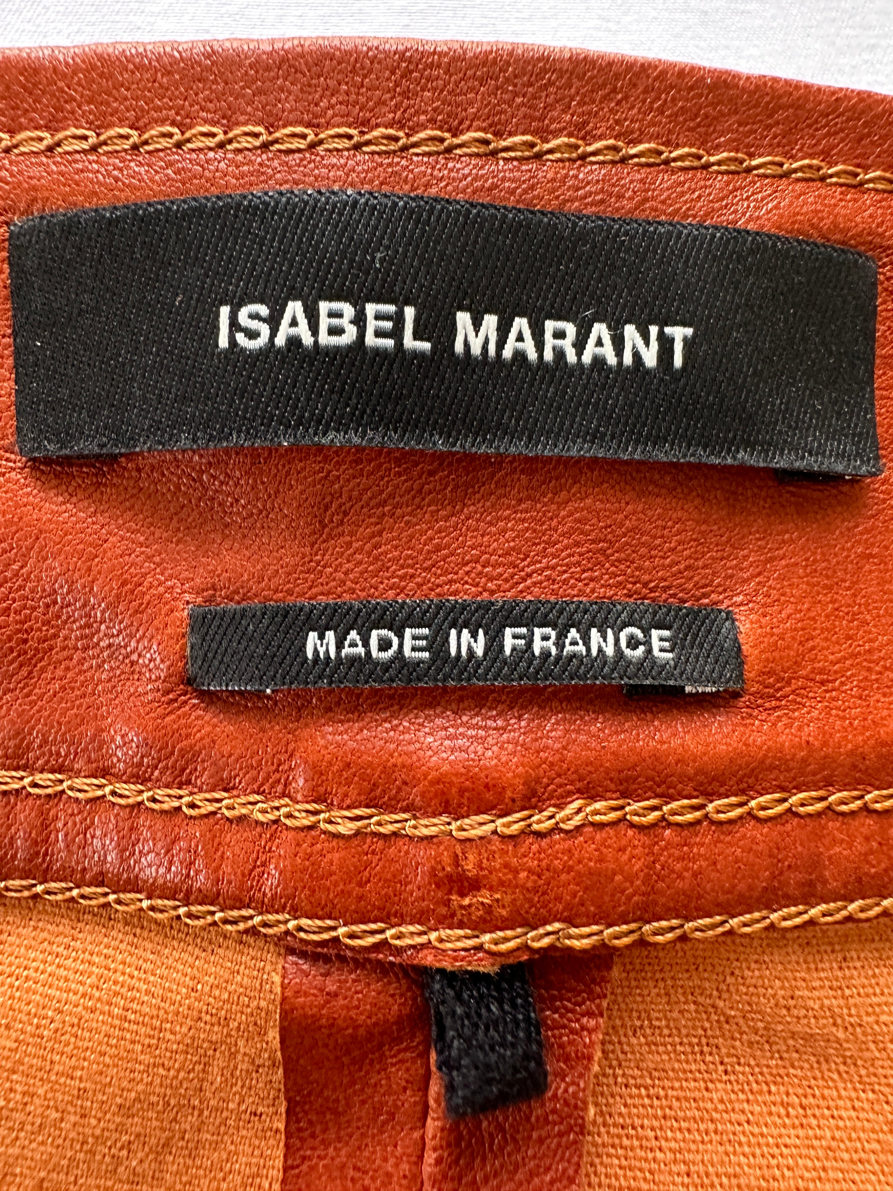 Isabel Marant light brown leather pants - size 34