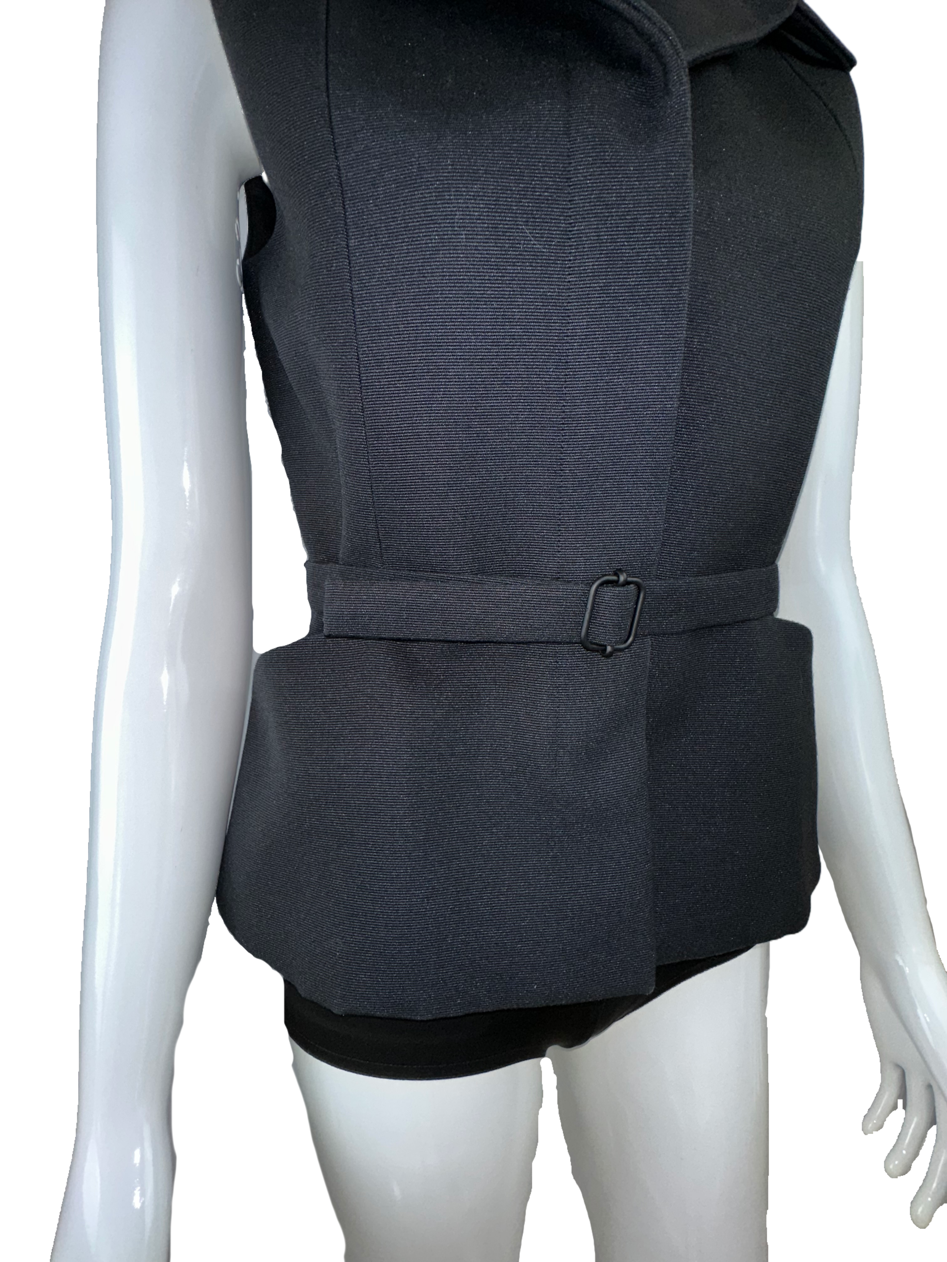 Christian Dior Bar vest jacket without sleeves 100% silk - size 34 FR