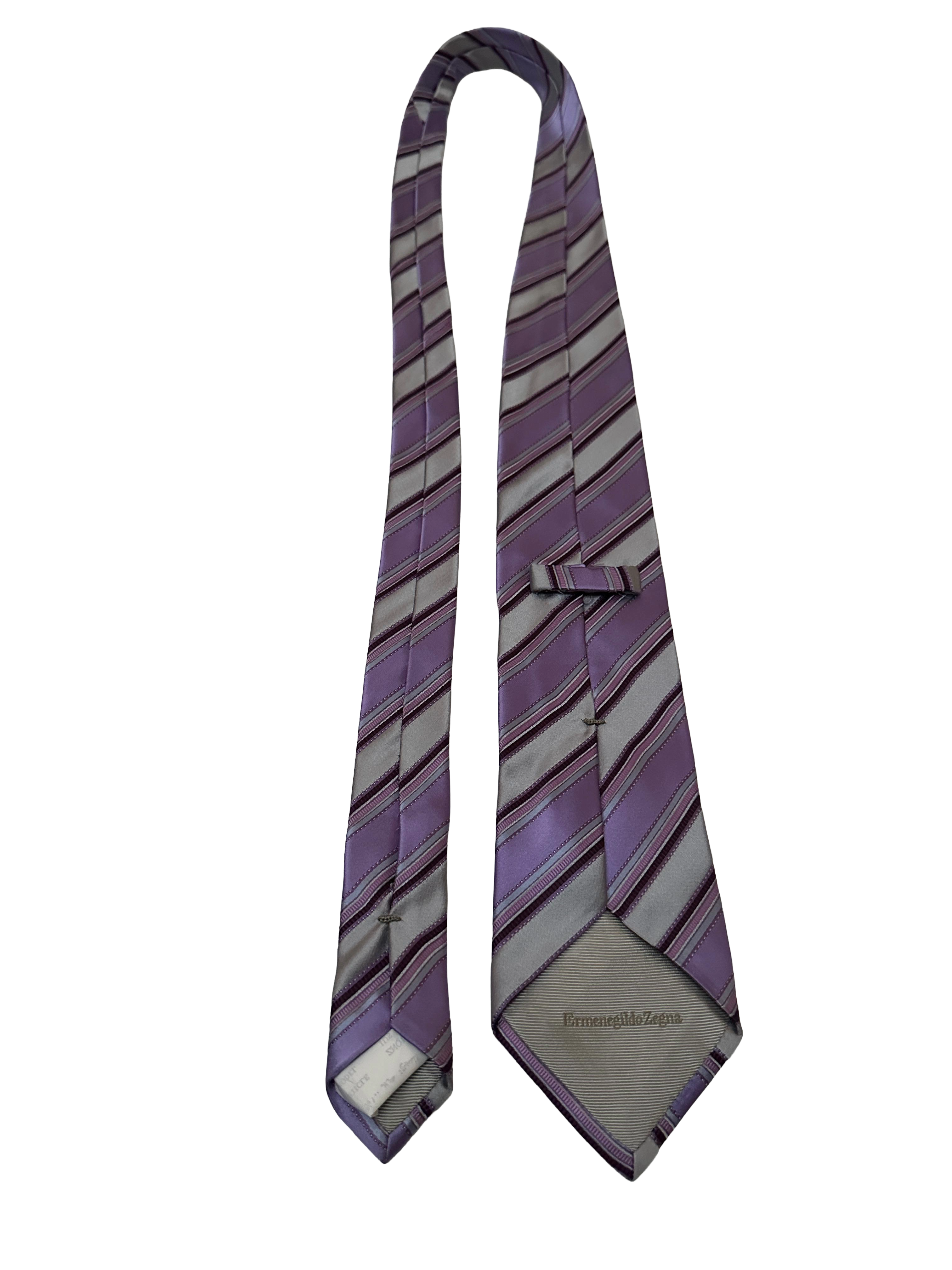Ermenegildo Zegna silk tie (lavender stripes)