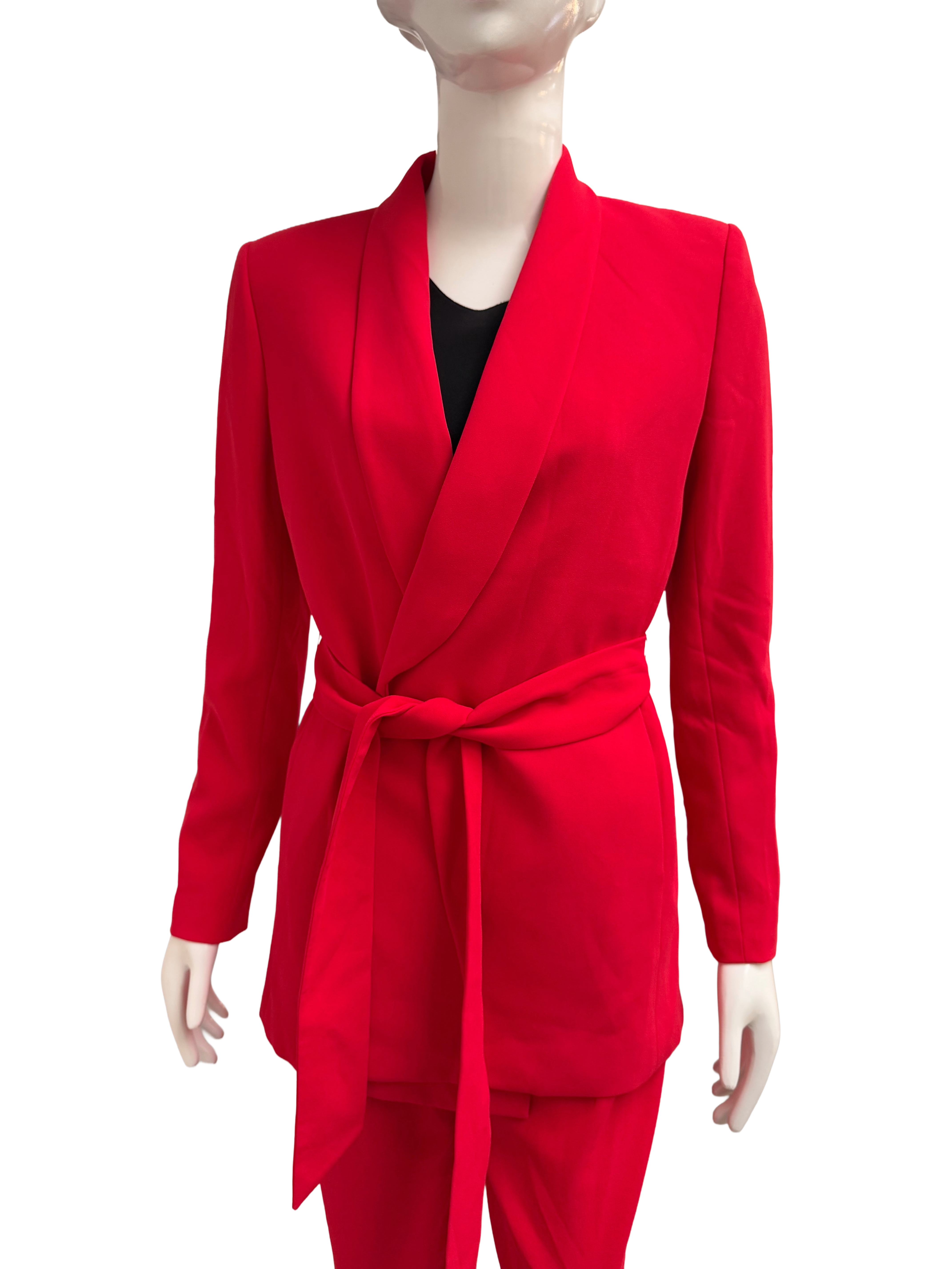 Alice + Olivia red draped belted blazer - size XS